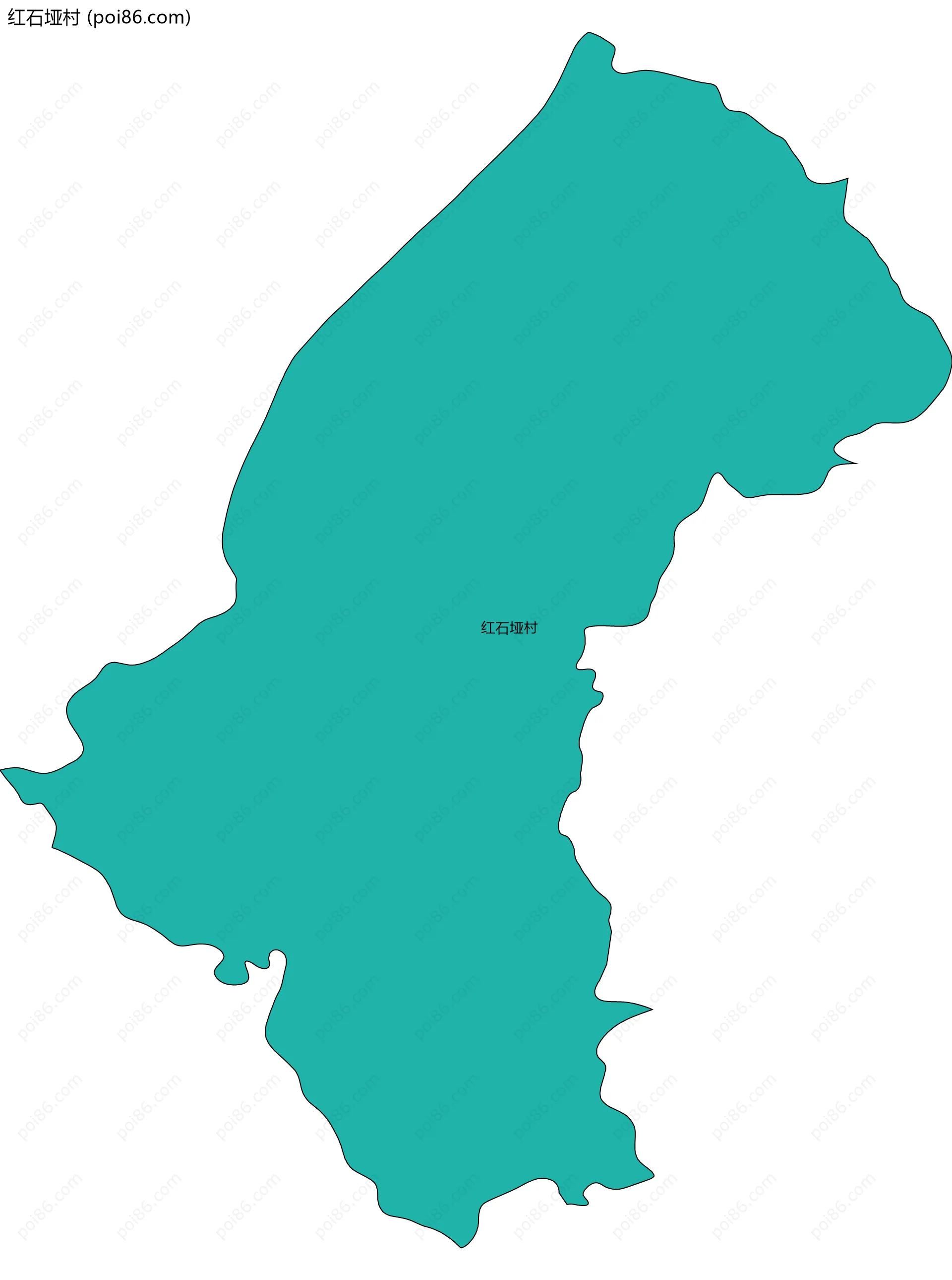 红石垭村边界地图