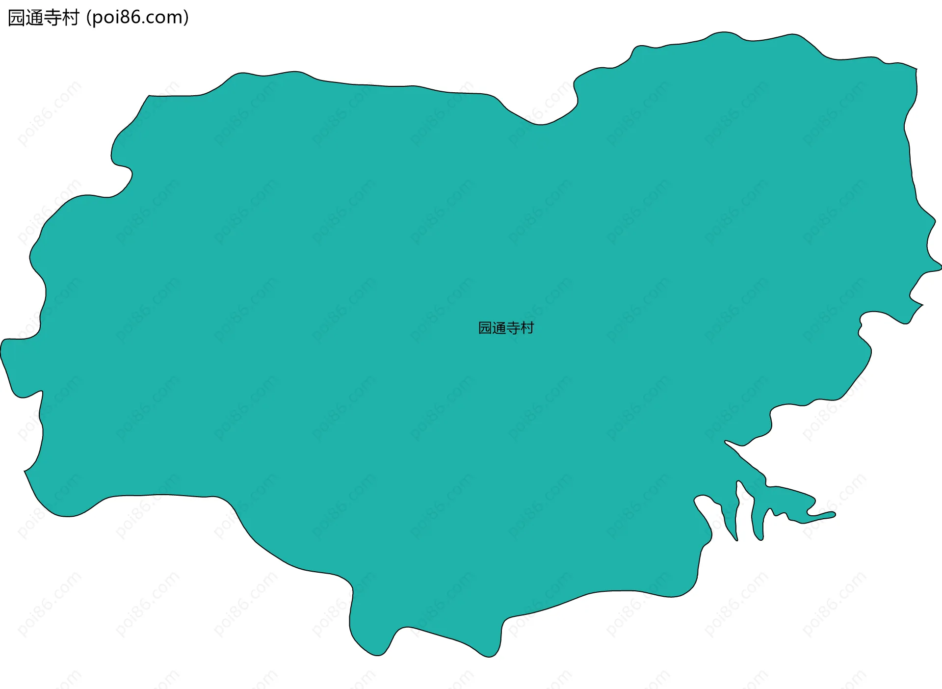 园通寺村边界地图