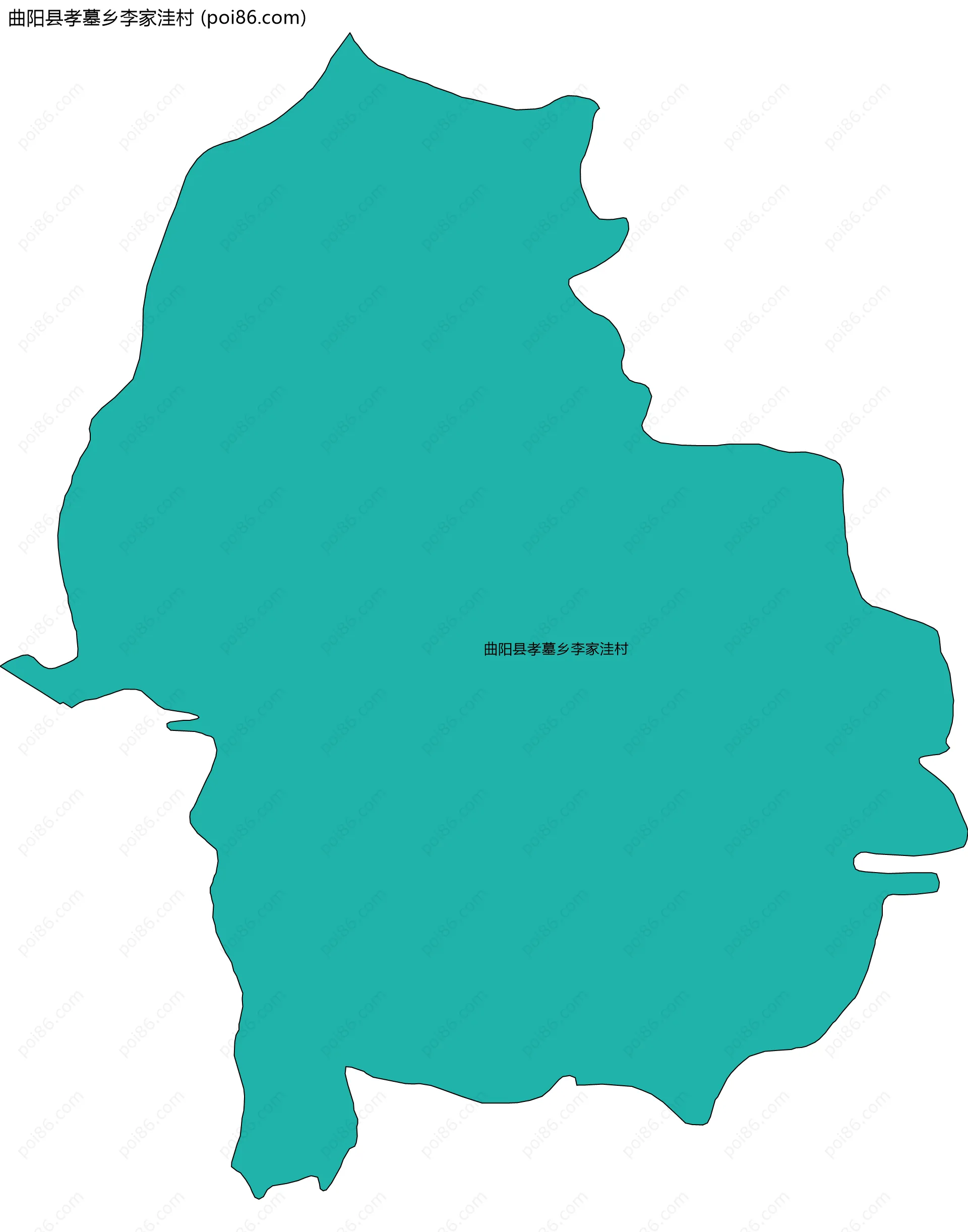 曲阳县孝墓乡李家洼村边界地图