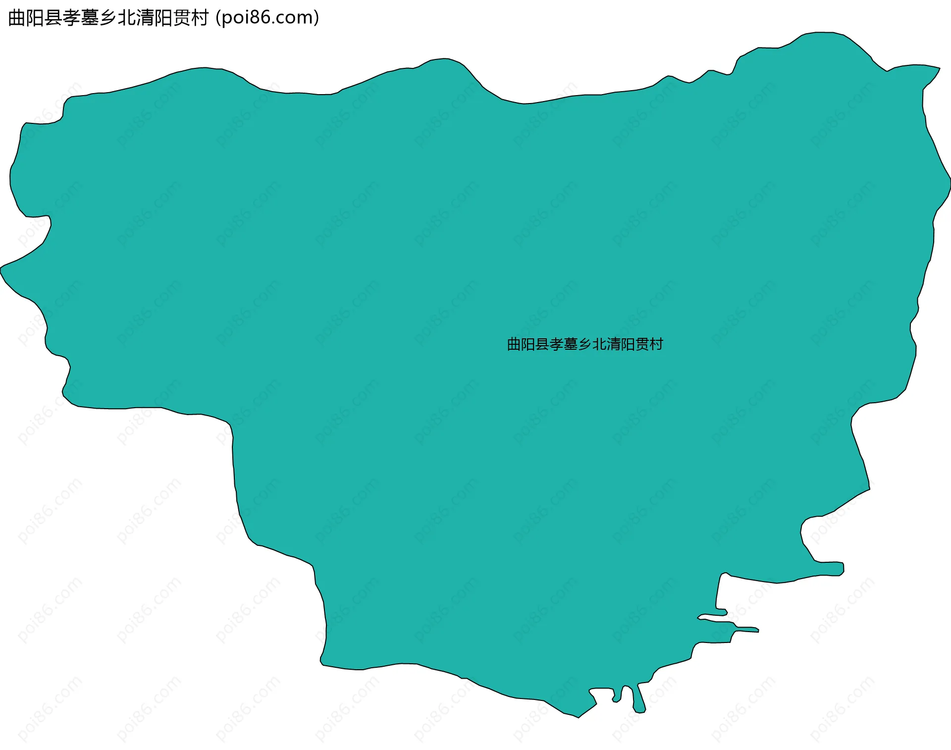 曲阳县孝墓乡北清阳贯村边界地图