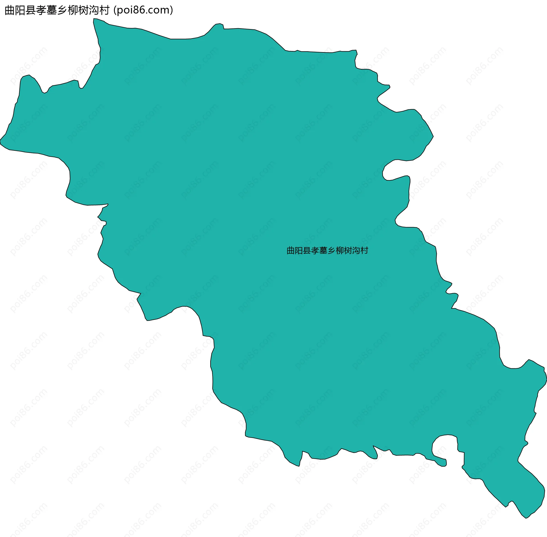 曲阳县孝墓乡柳树沟村边界地图