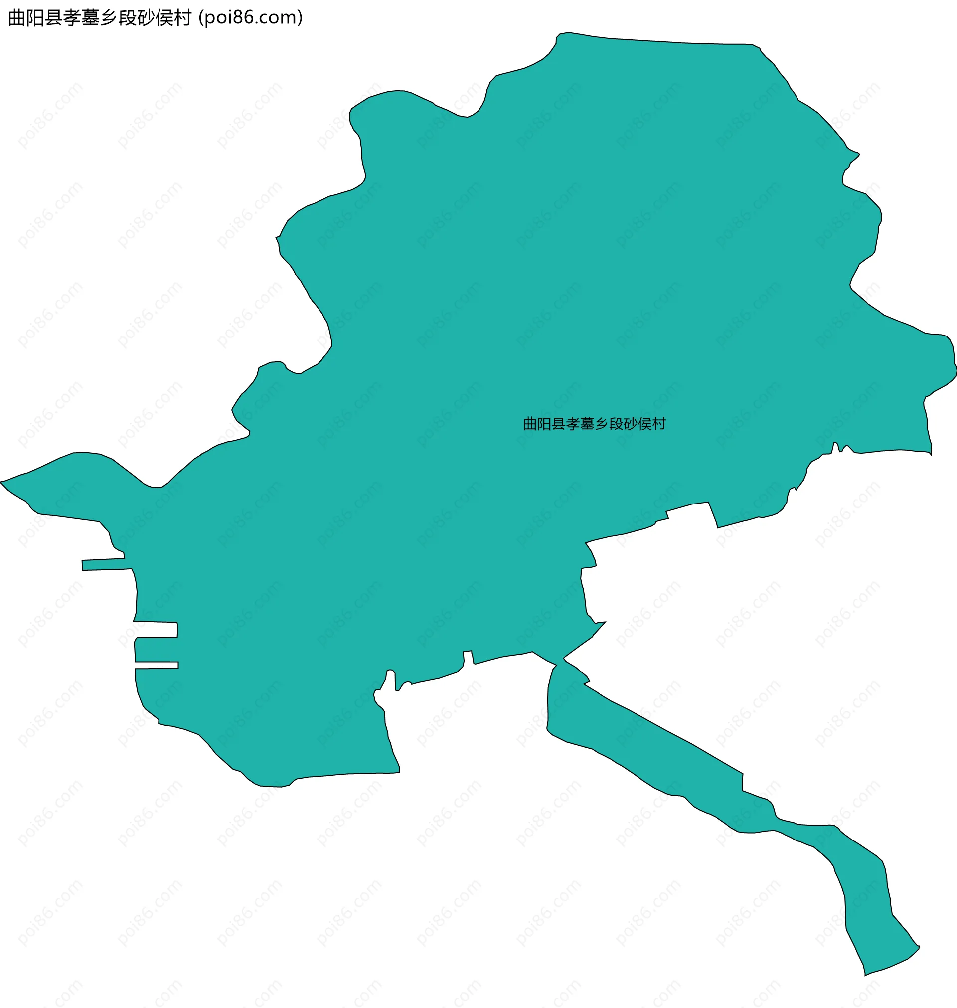 曲阳县孝墓乡段砂侯村边界地图