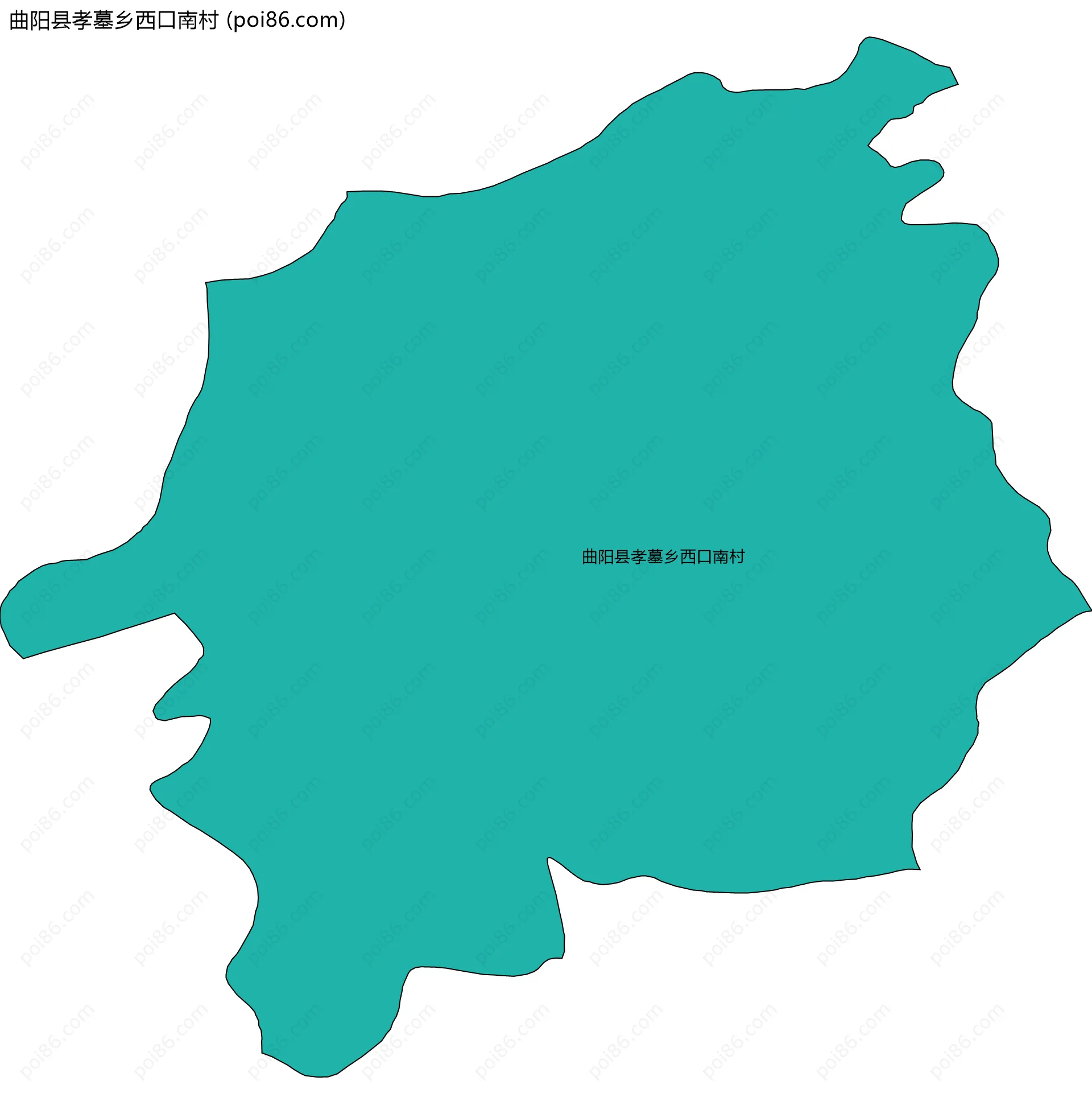 曲阳县孝墓乡西口南村边界地图