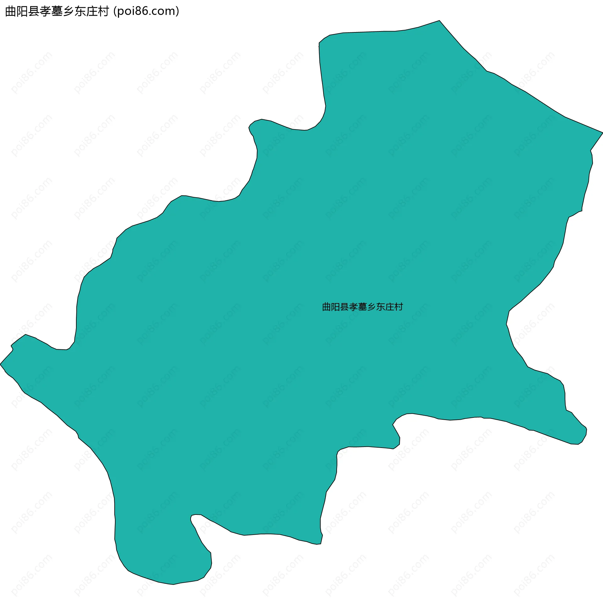 曲阳县孝墓乡东庄村边界地图