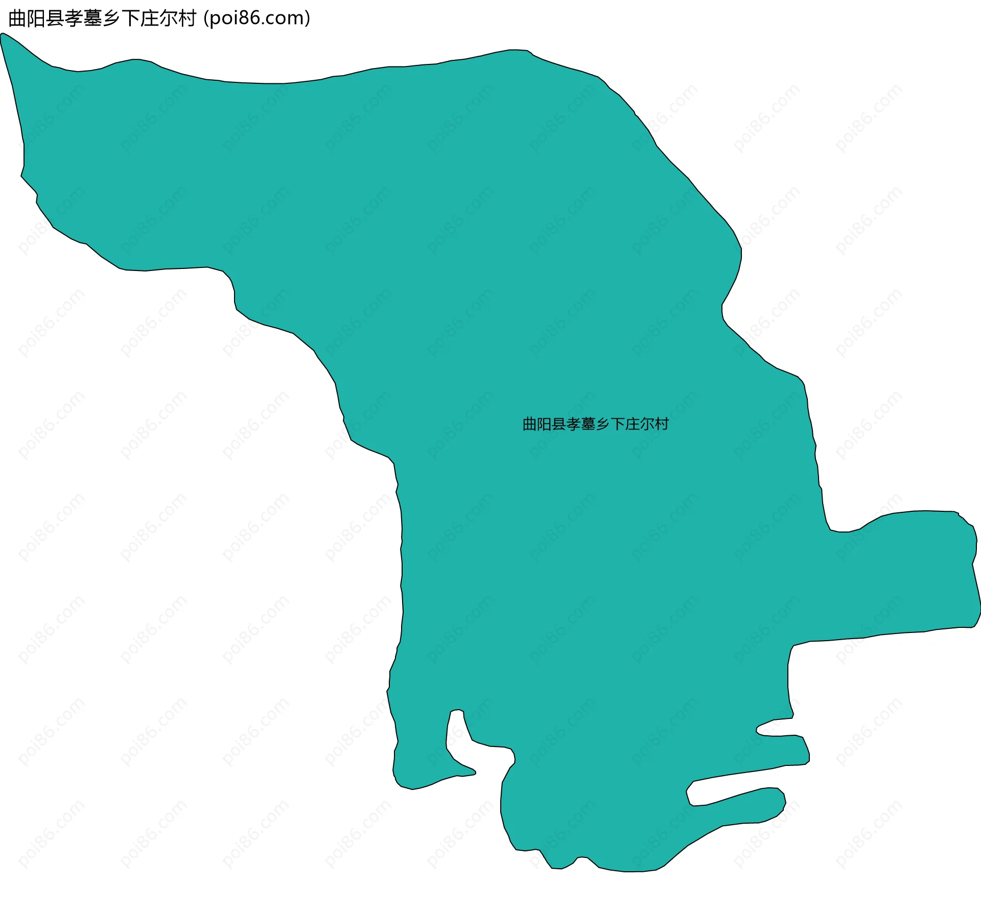 曲阳县孝墓乡下庄尔村边界地图