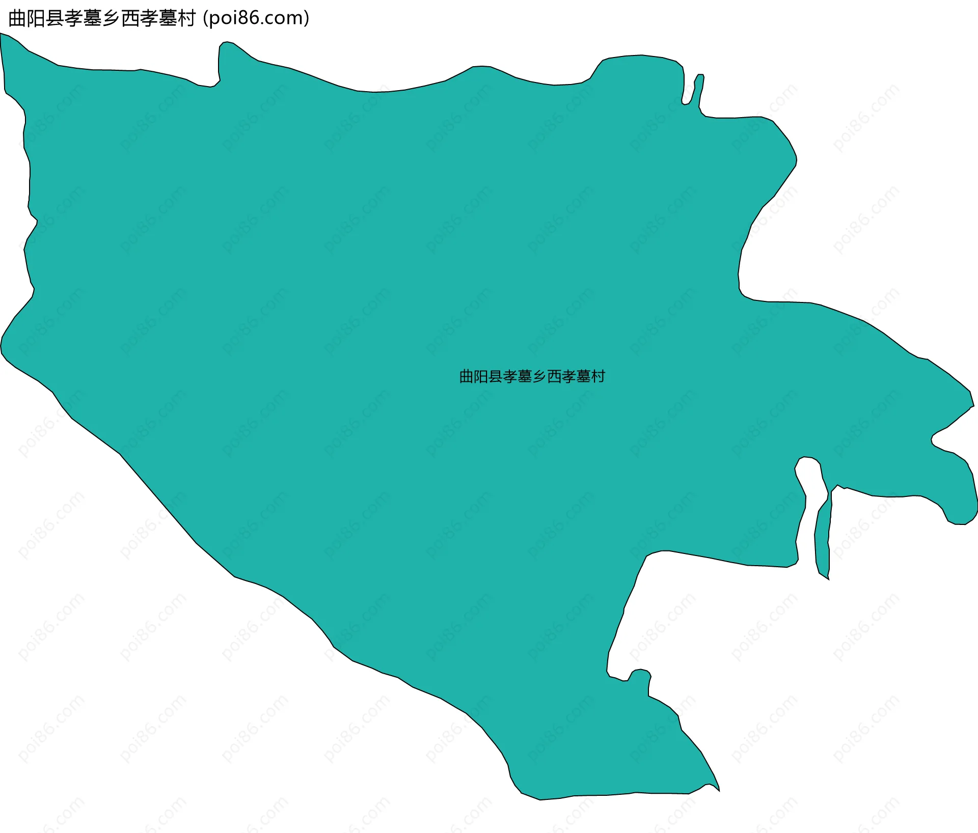 曲阳县孝墓乡西孝墓村边界地图