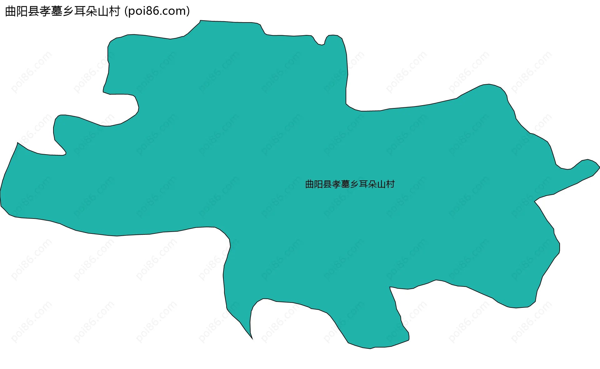 曲阳县孝墓乡耳朵山村边界地图