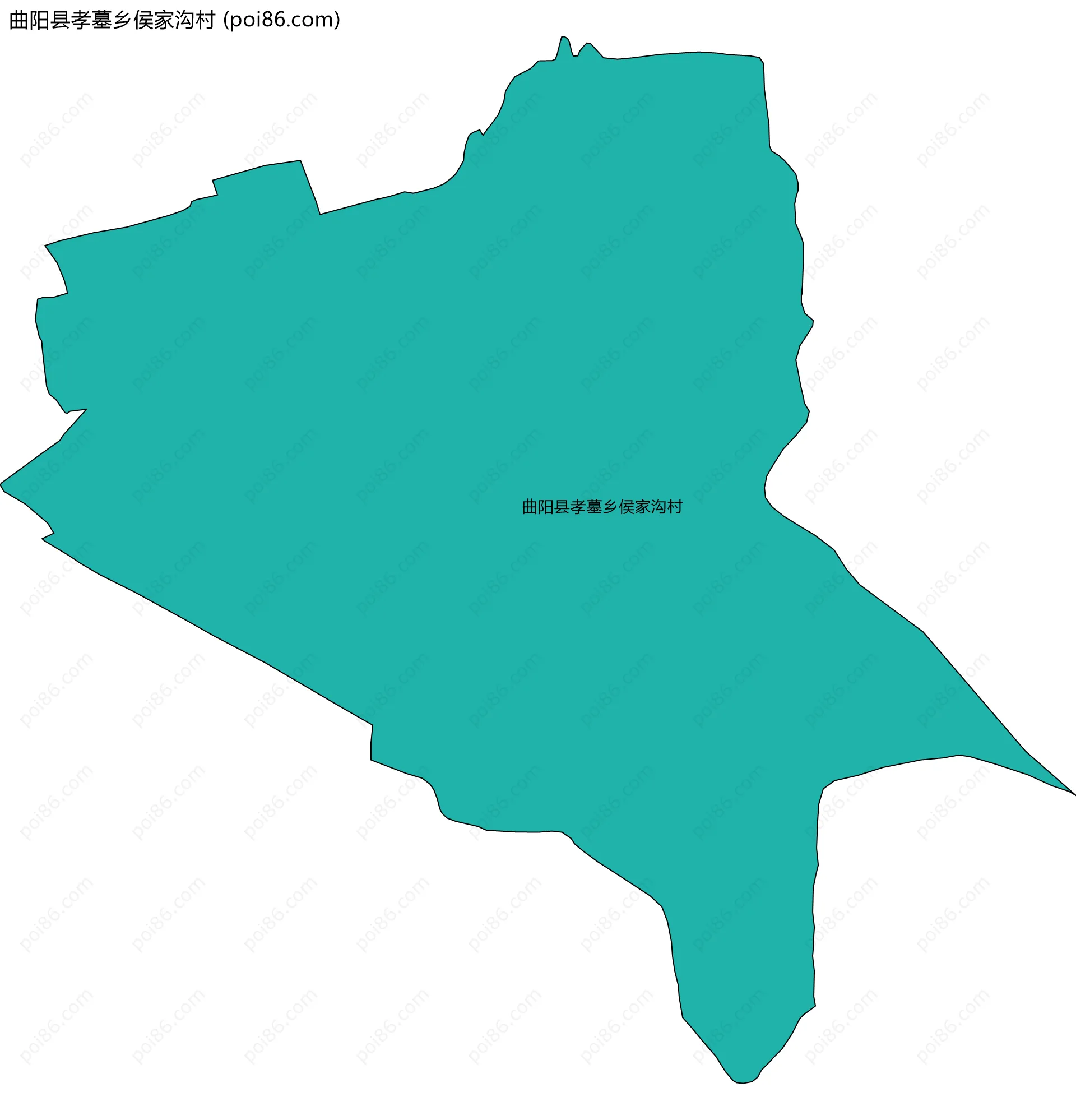 曲阳县孝墓乡侯家沟村边界地图