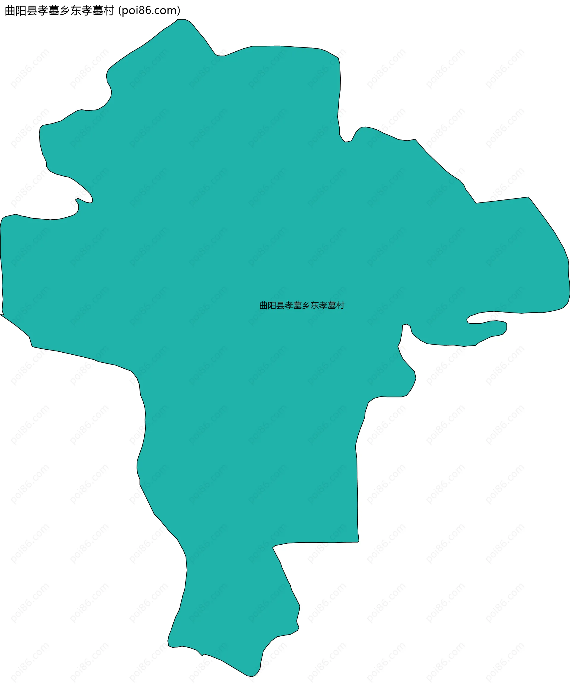曲阳县孝墓乡东孝墓村边界地图