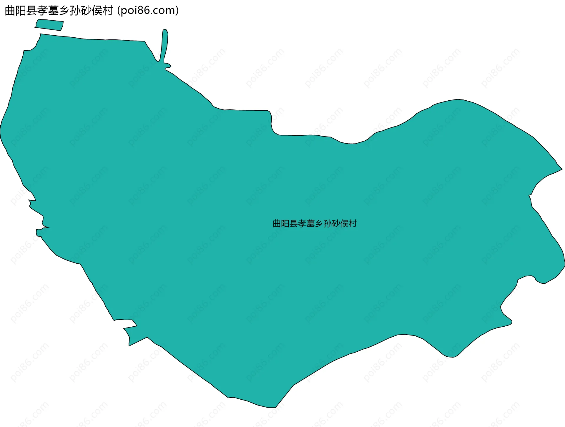 曲阳县孝墓乡孙砂侯村边界地图