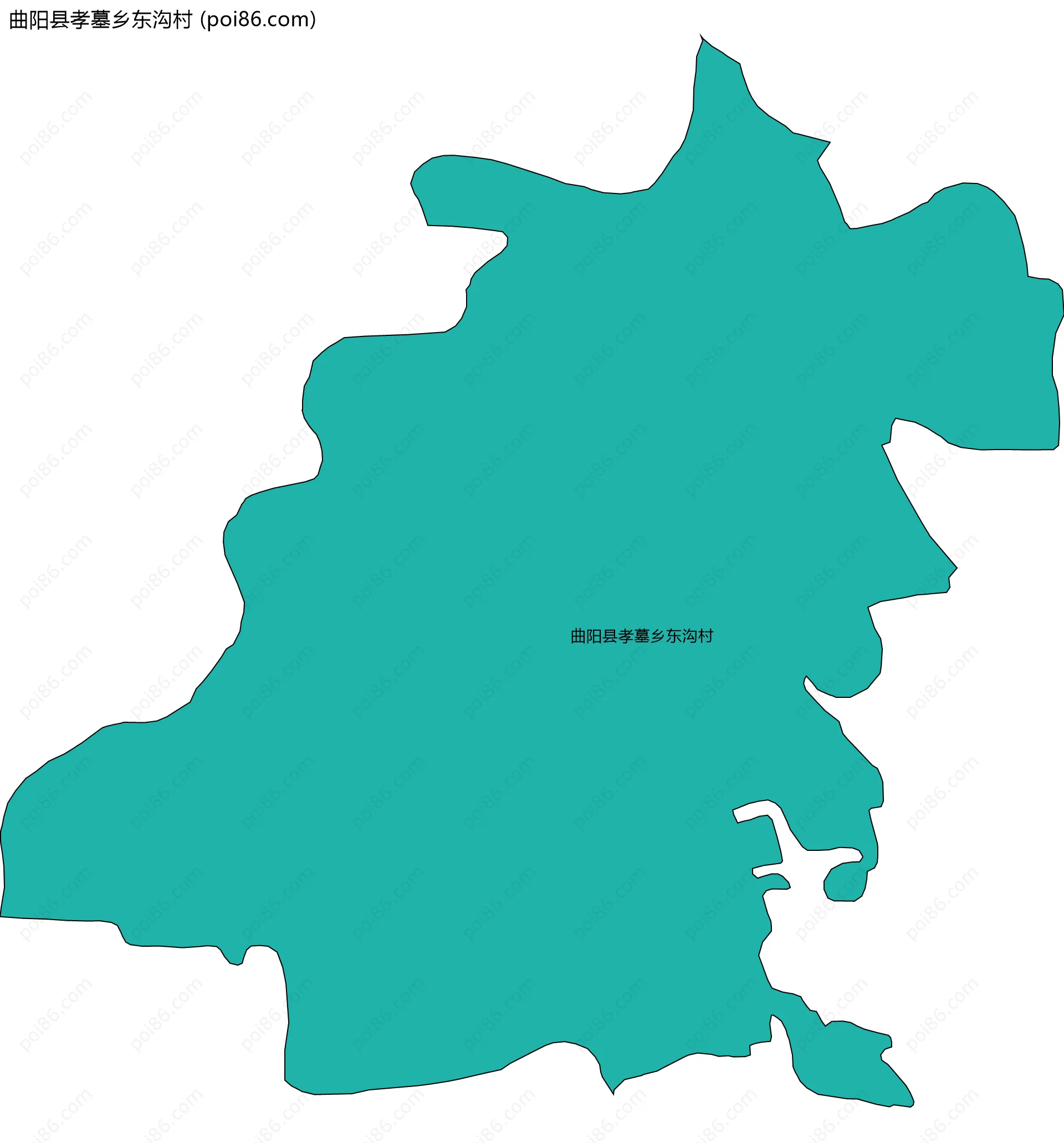 曲阳县孝墓乡东沟村边界地图