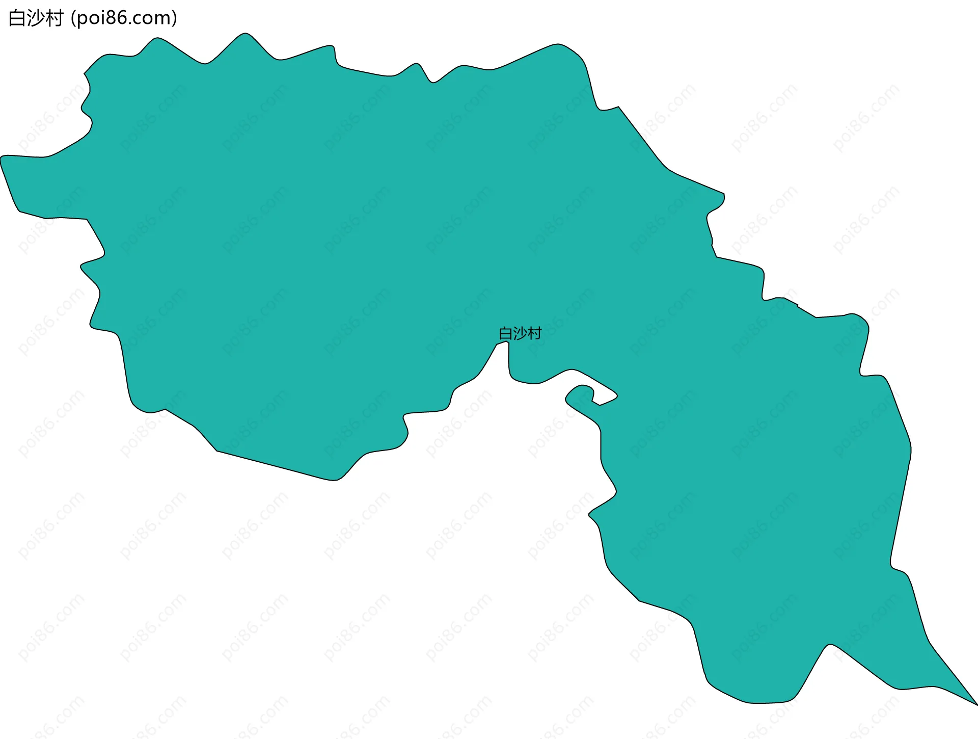白沙村边界地图