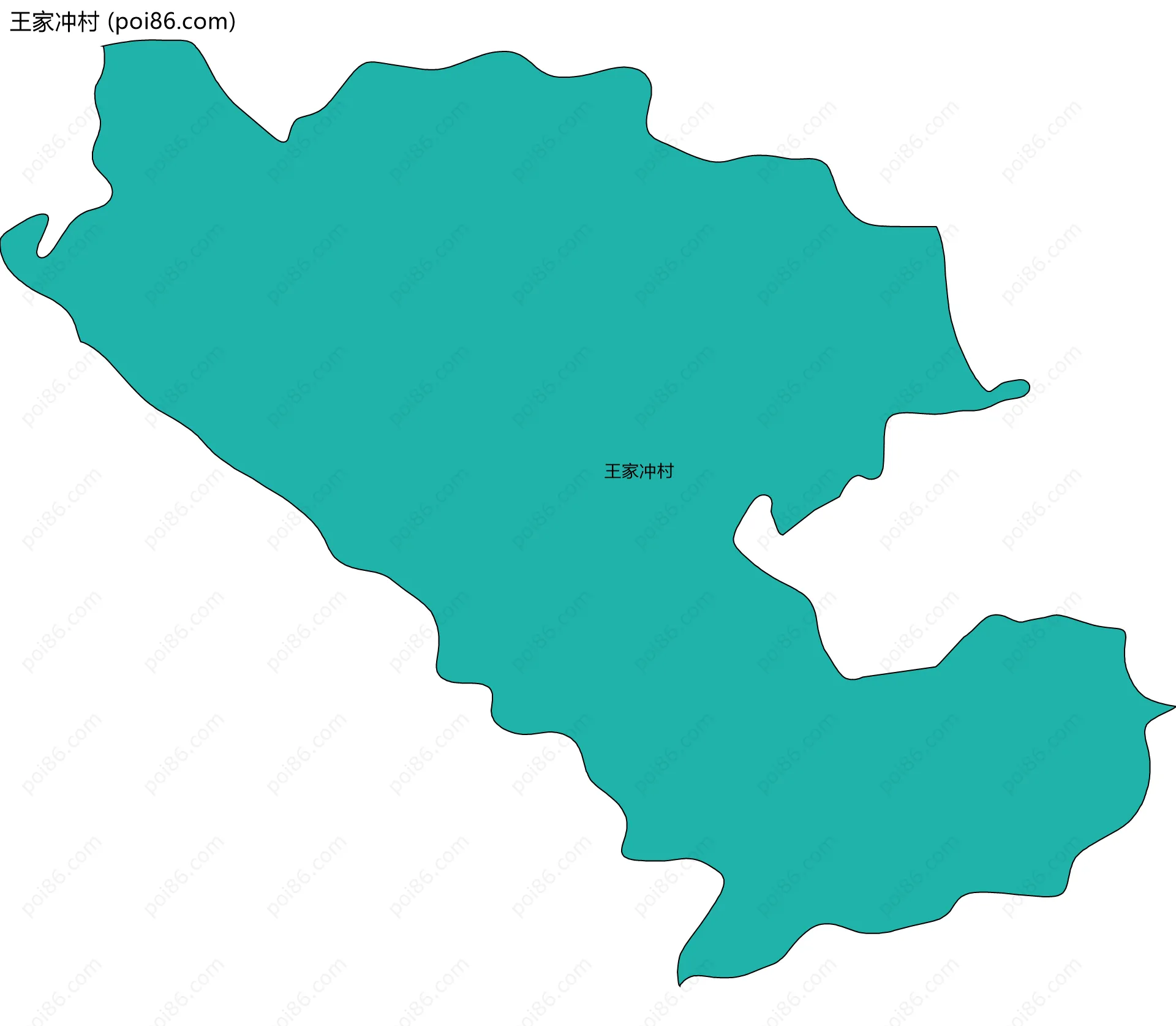 王家冲村边界地图