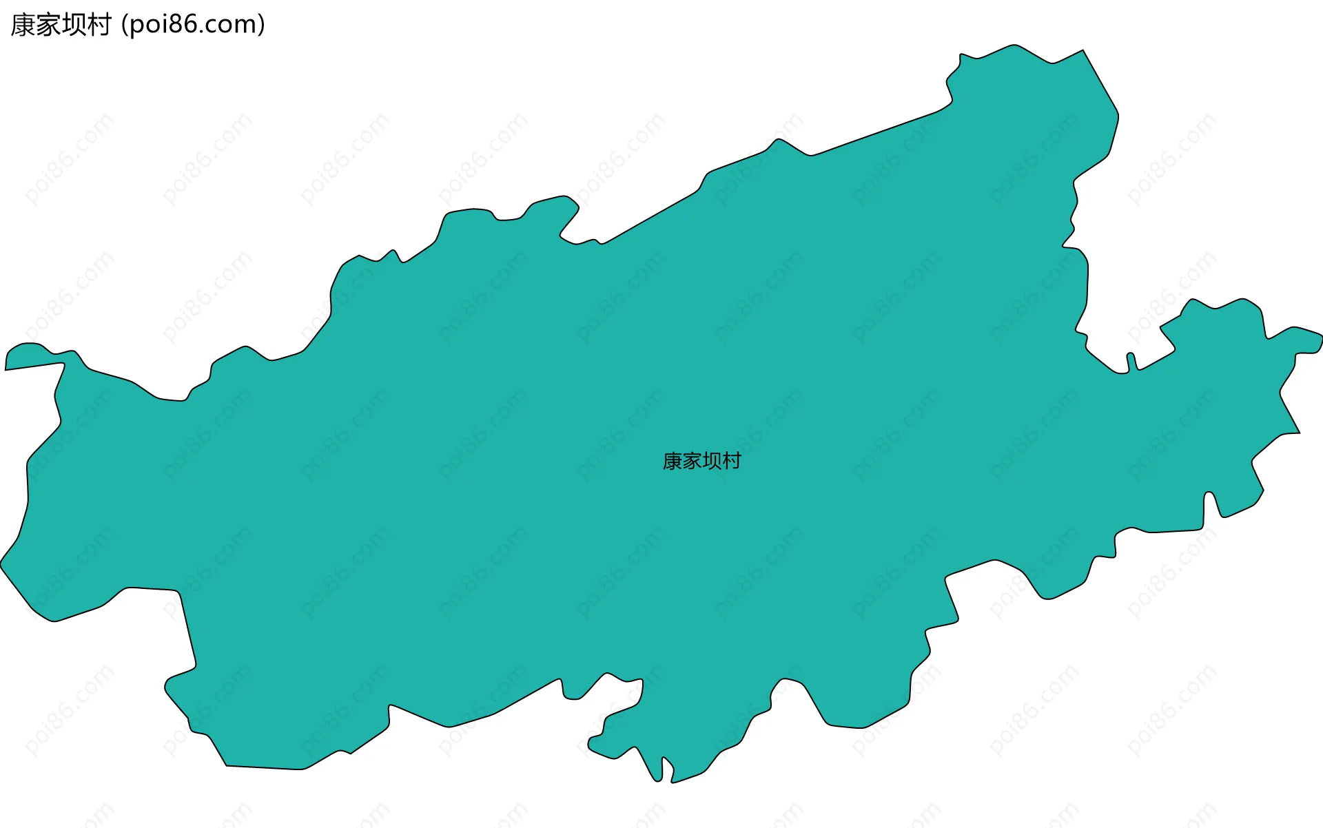 康家坝村边界地图