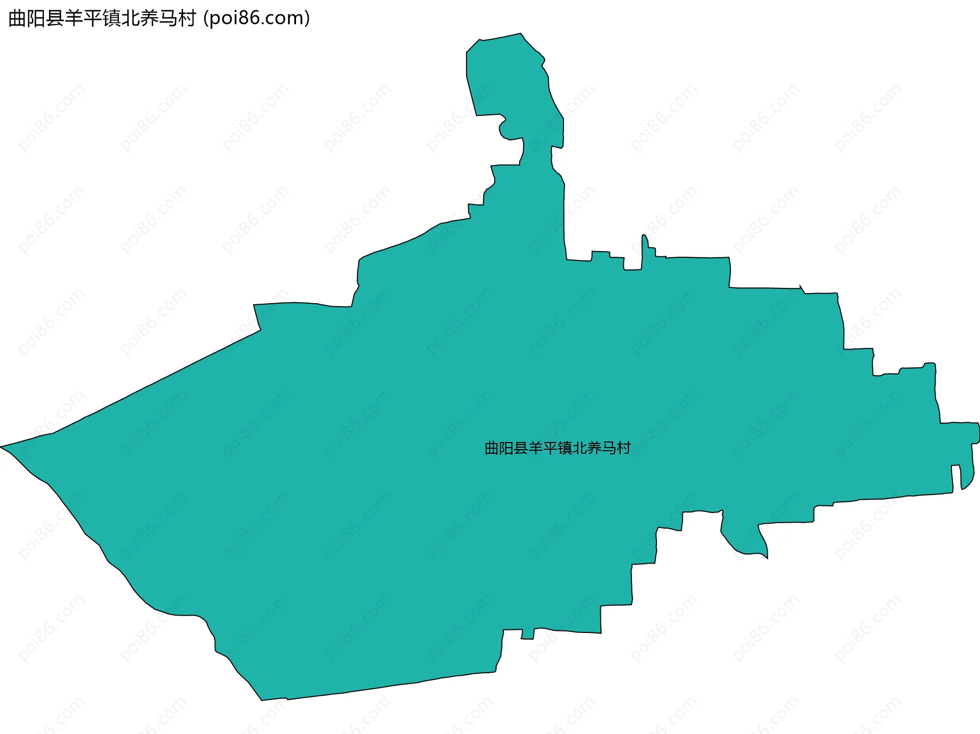 曲阳县羊平镇北养马村边界地图