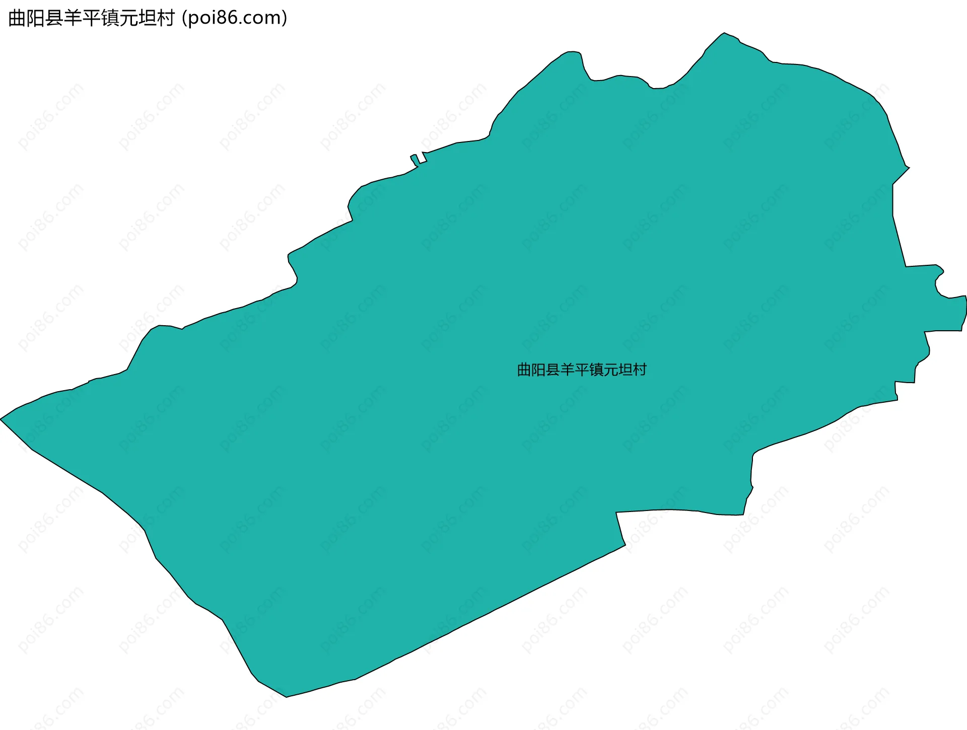 曲阳县羊平镇元坦村边界地图