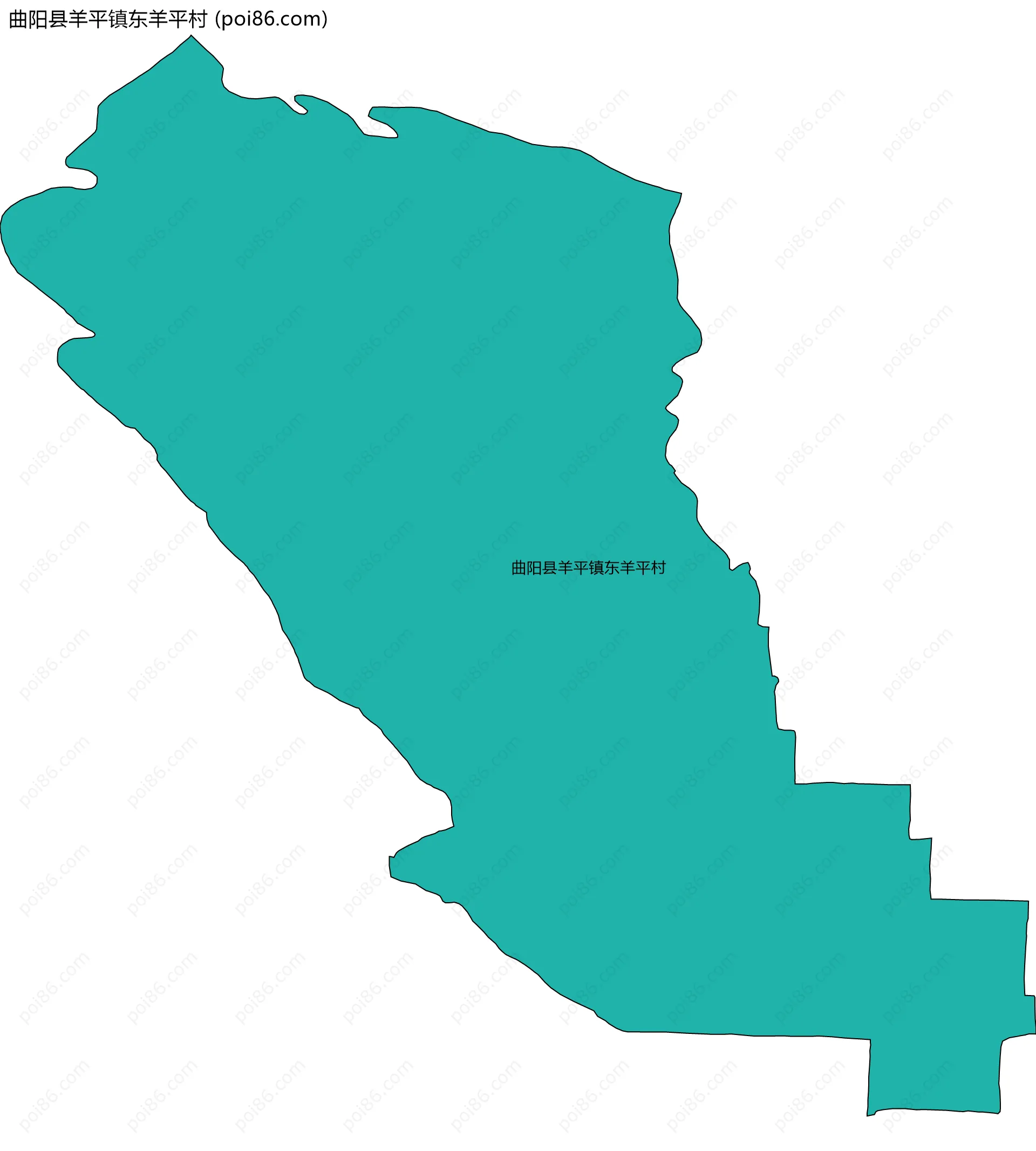 曲阳县羊平镇东羊平村边界地图