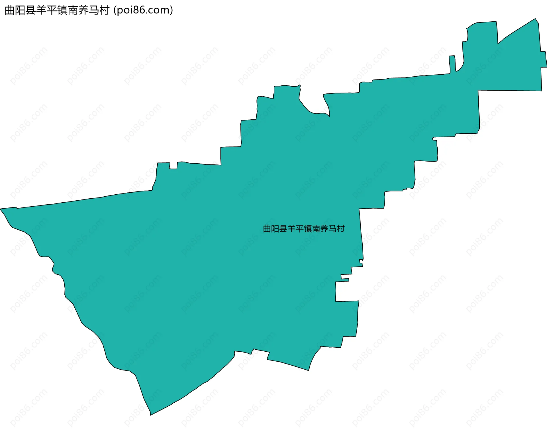 曲阳县羊平镇南养马村边界地图