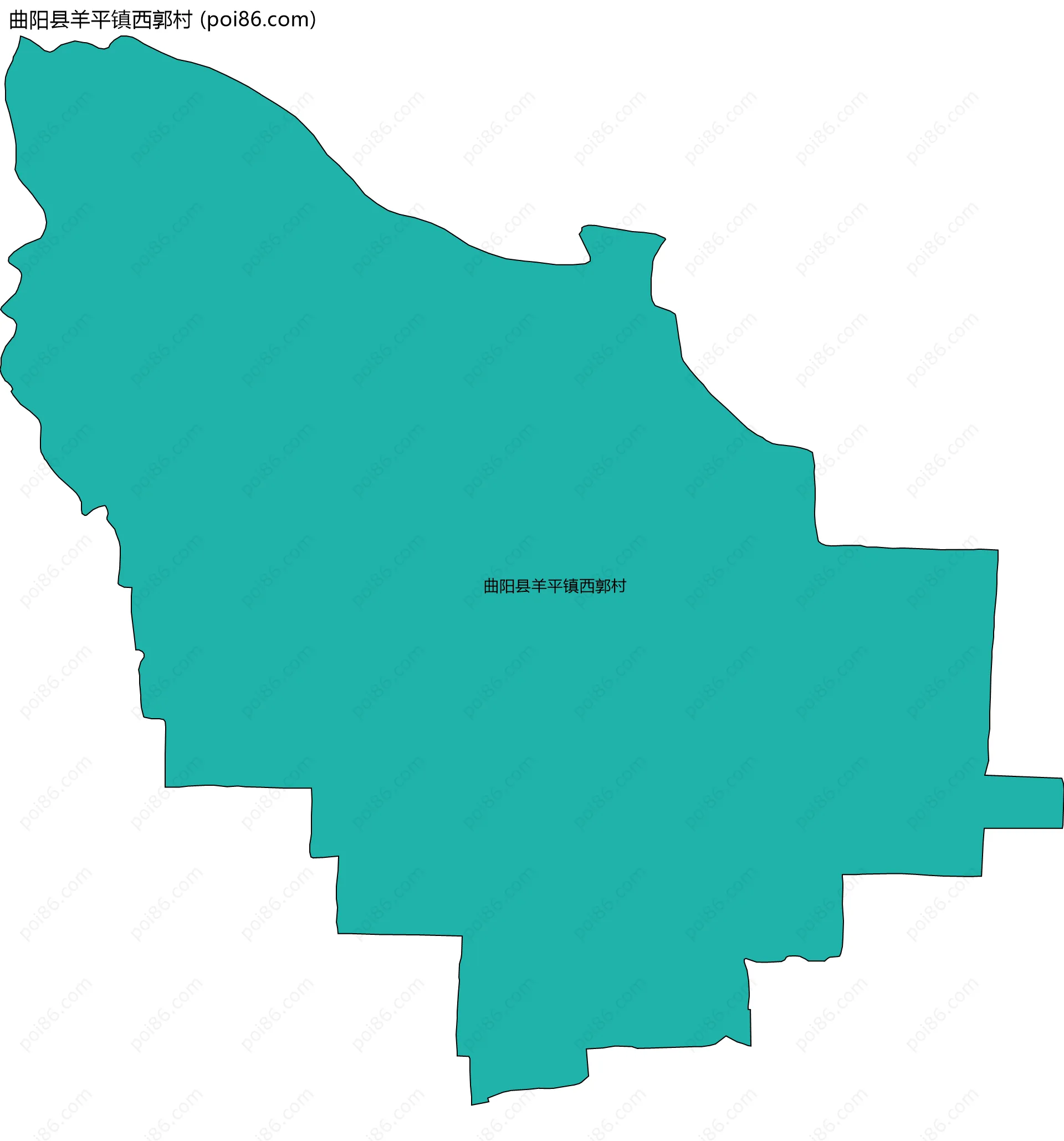 曲阳县羊平镇西郭村边界地图