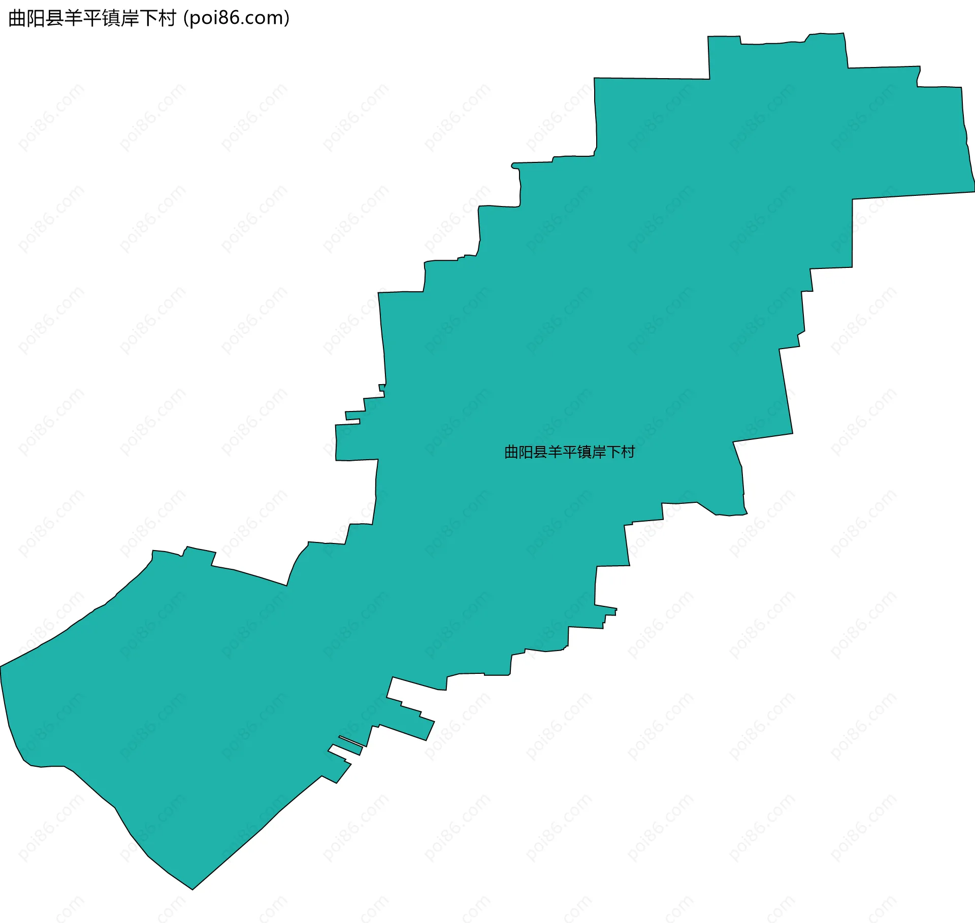 曲阳县羊平镇岸下村边界地图