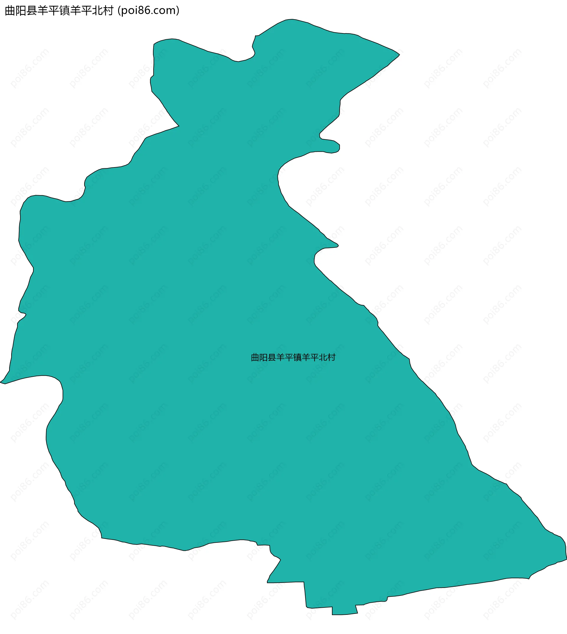 曲阳县羊平镇羊平北村边界地图