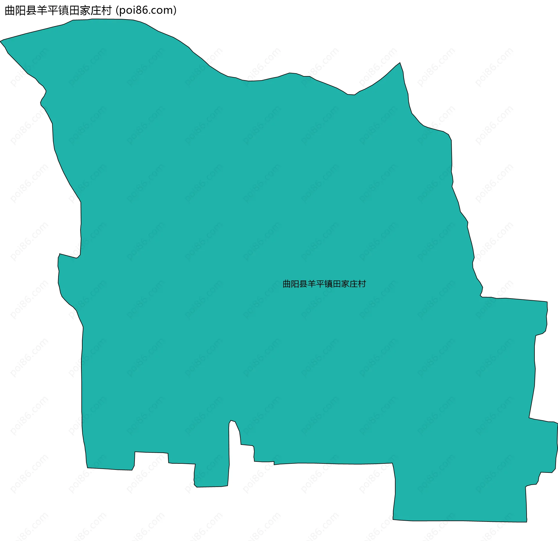 曲阳县羊平镇田家庄村边界地图
