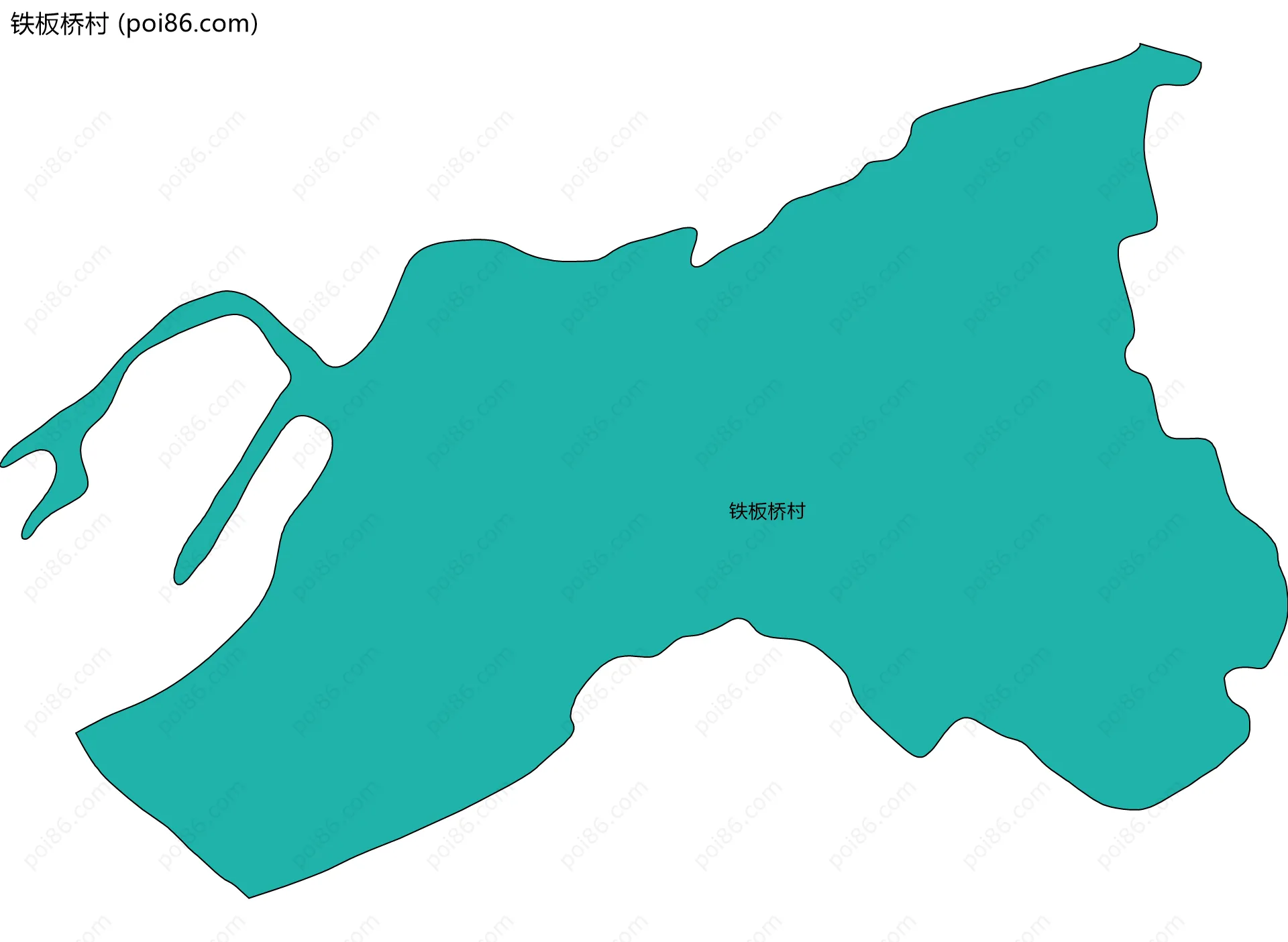 铁板桥村边界地图