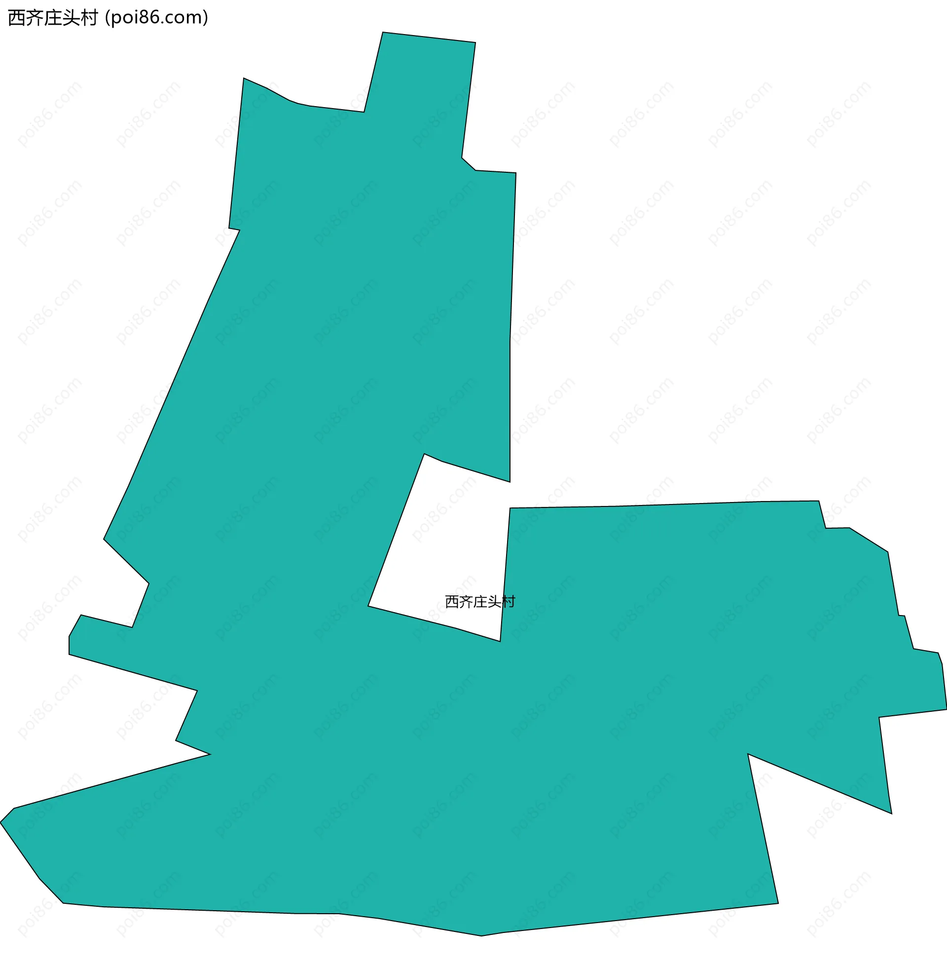 西齐庄头村边界地图