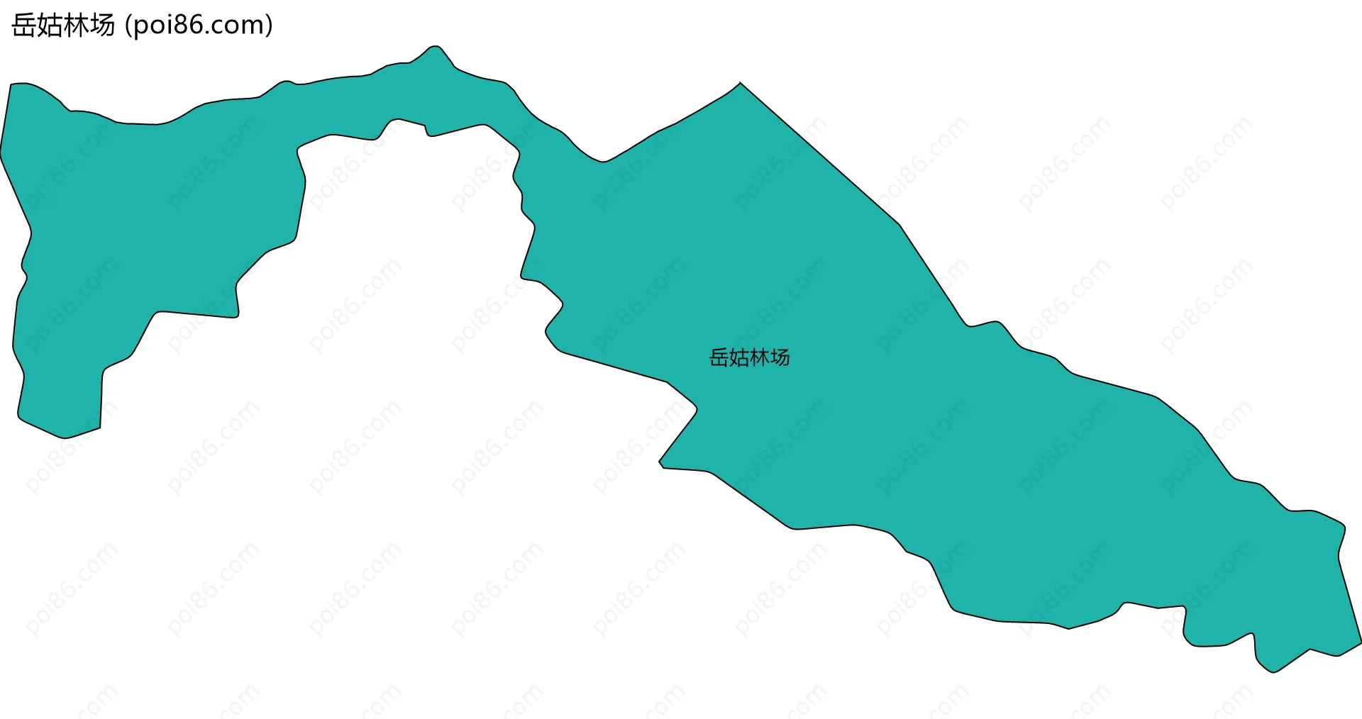岳姑林场边界地图(五级行政区划)