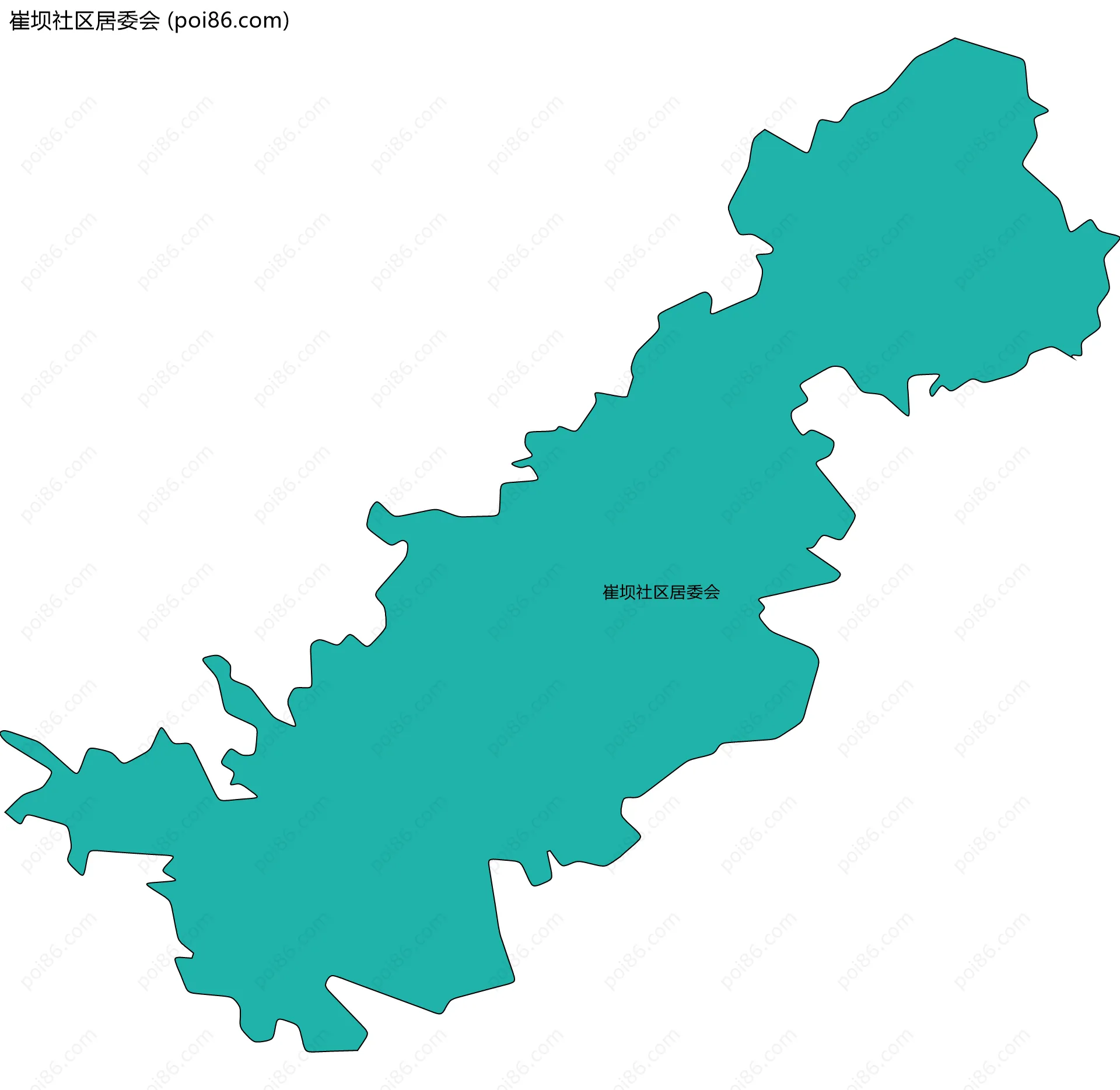 崔坝社区居委会边界地图