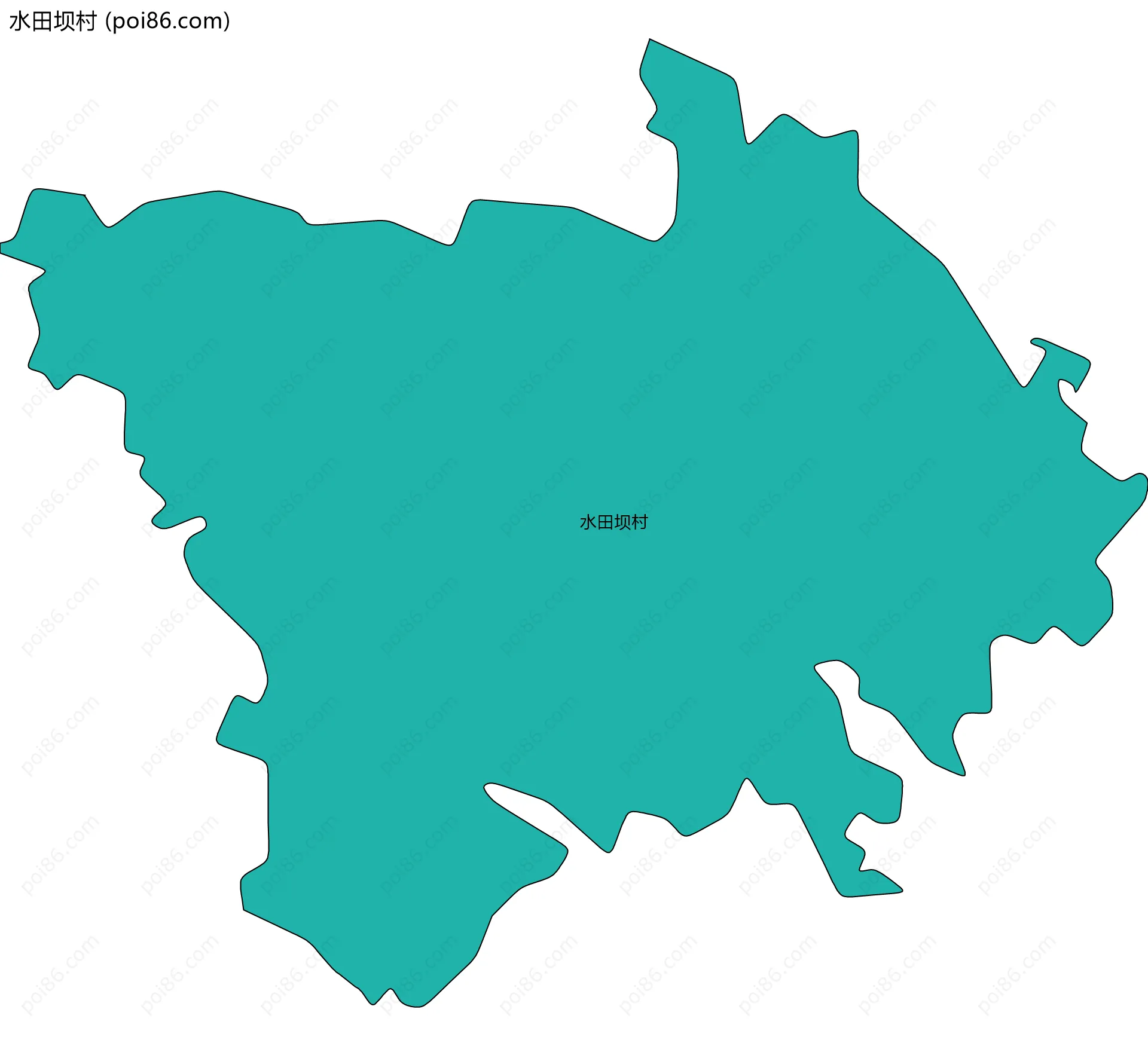 水田坝村边界地图