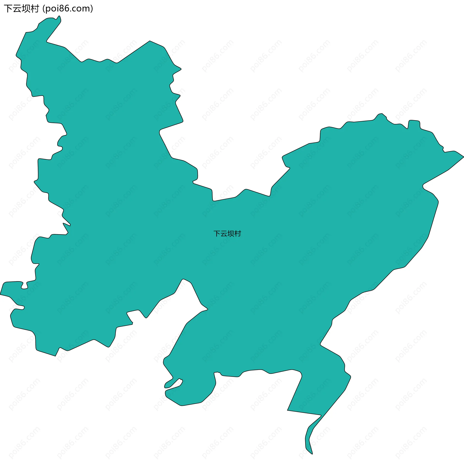 下云坝村边界地图