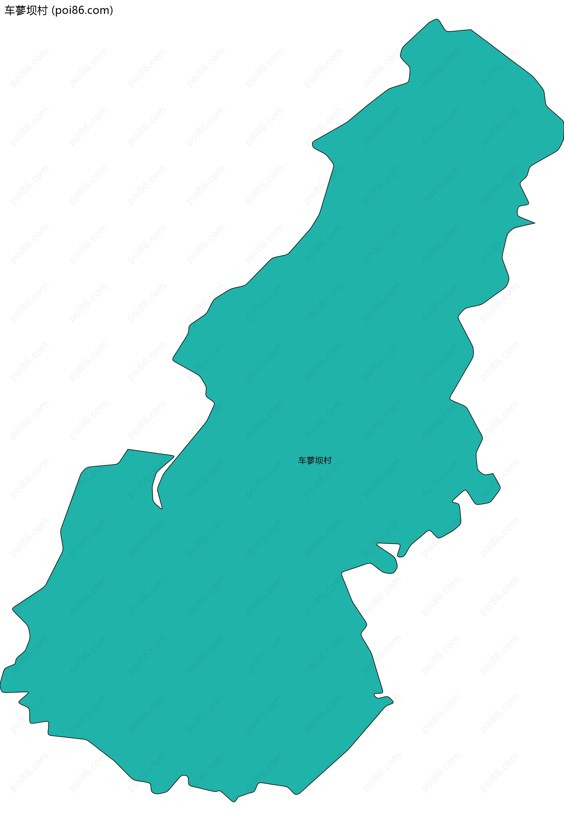 车蓼坝村边界地图