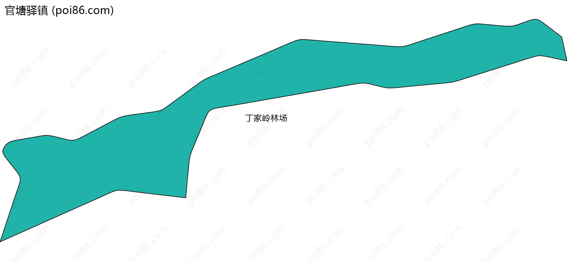 官塘驿镇边界地图(五级行政区划)