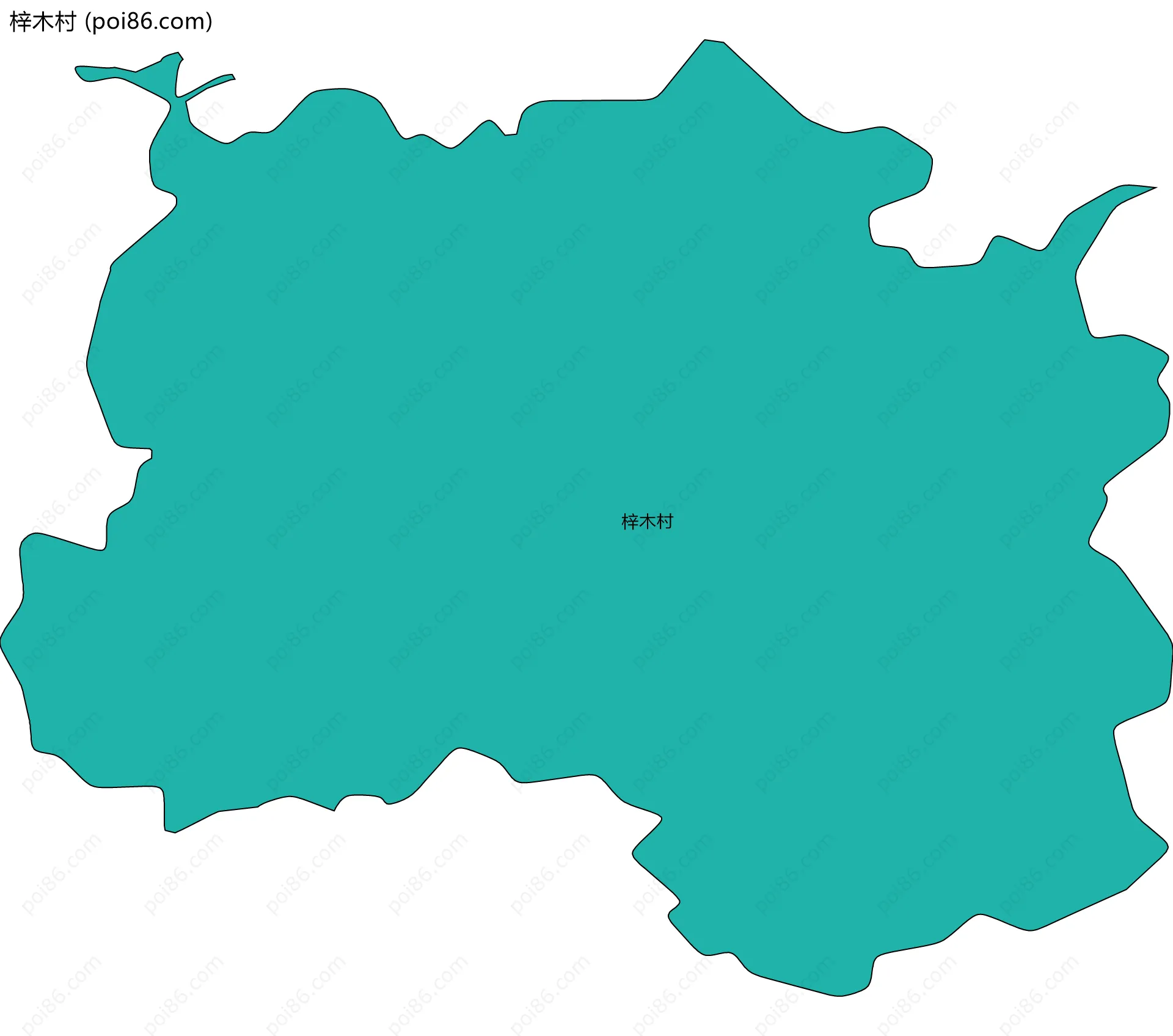 梓木村边界地图