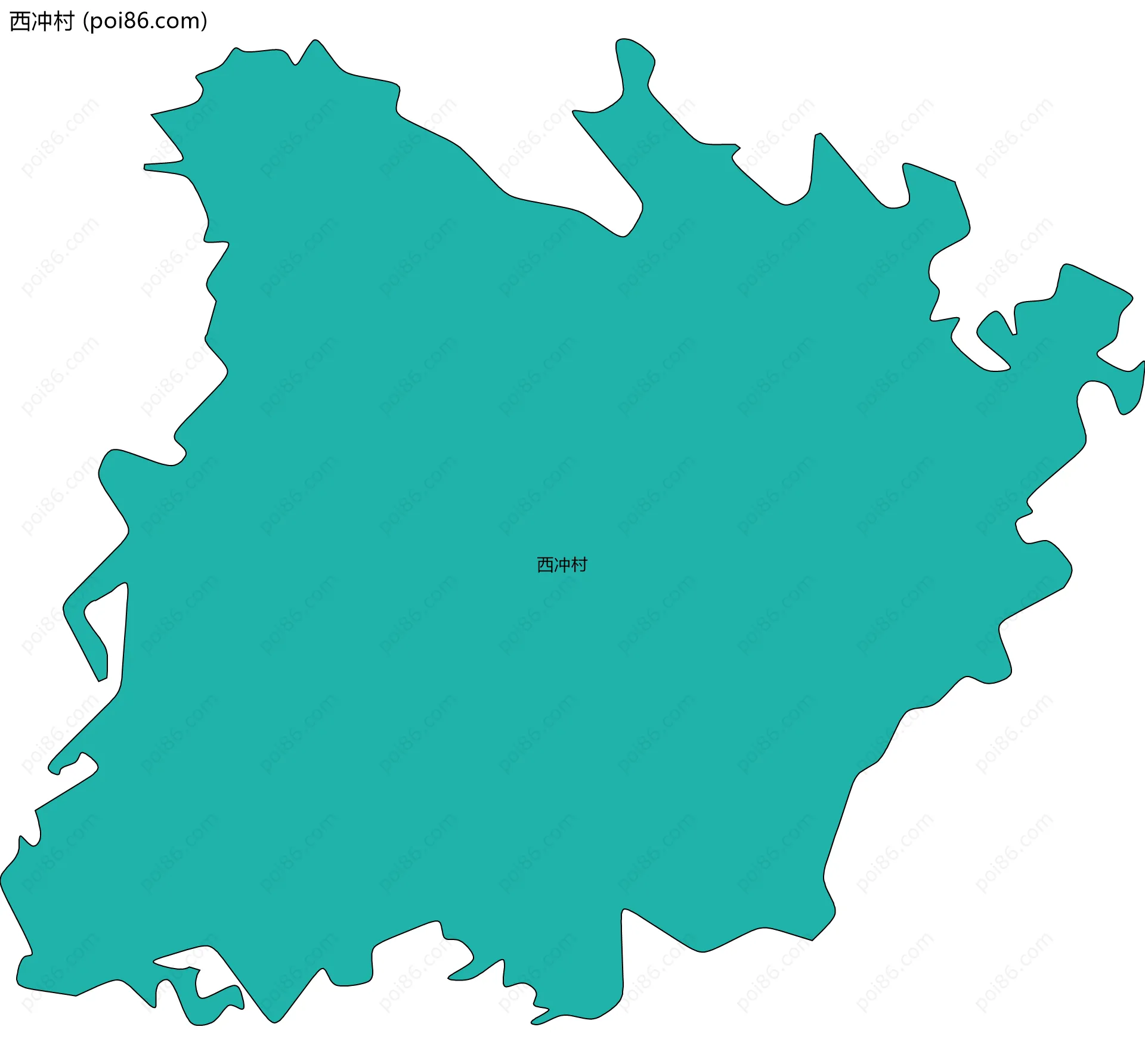 西冲村边界地图
