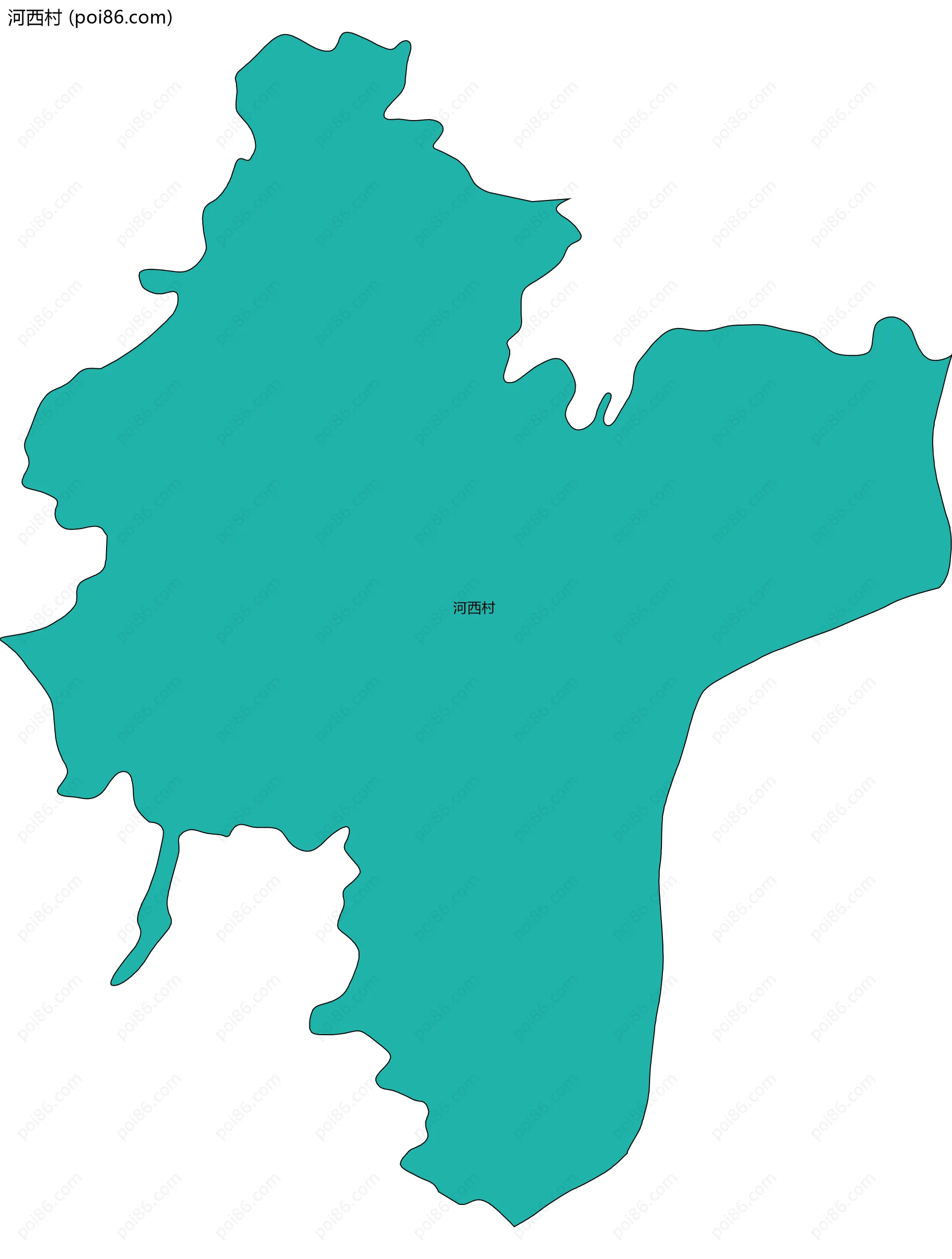 河西村边界地图