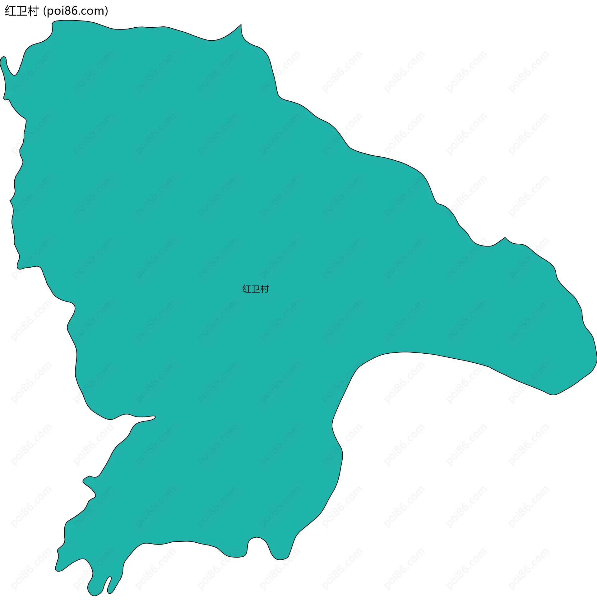 红卫村边界地图