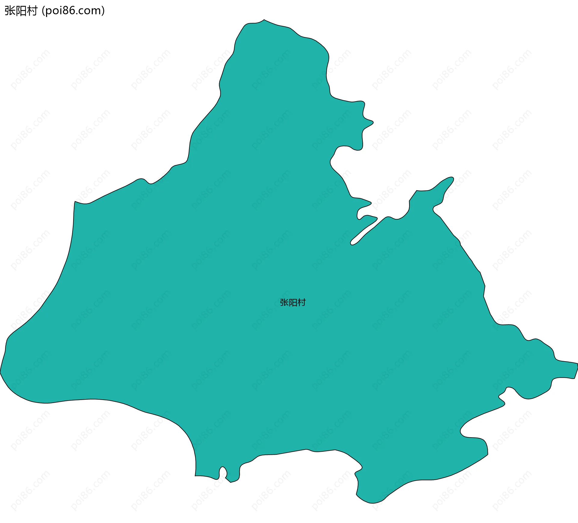 张阳村边界地图