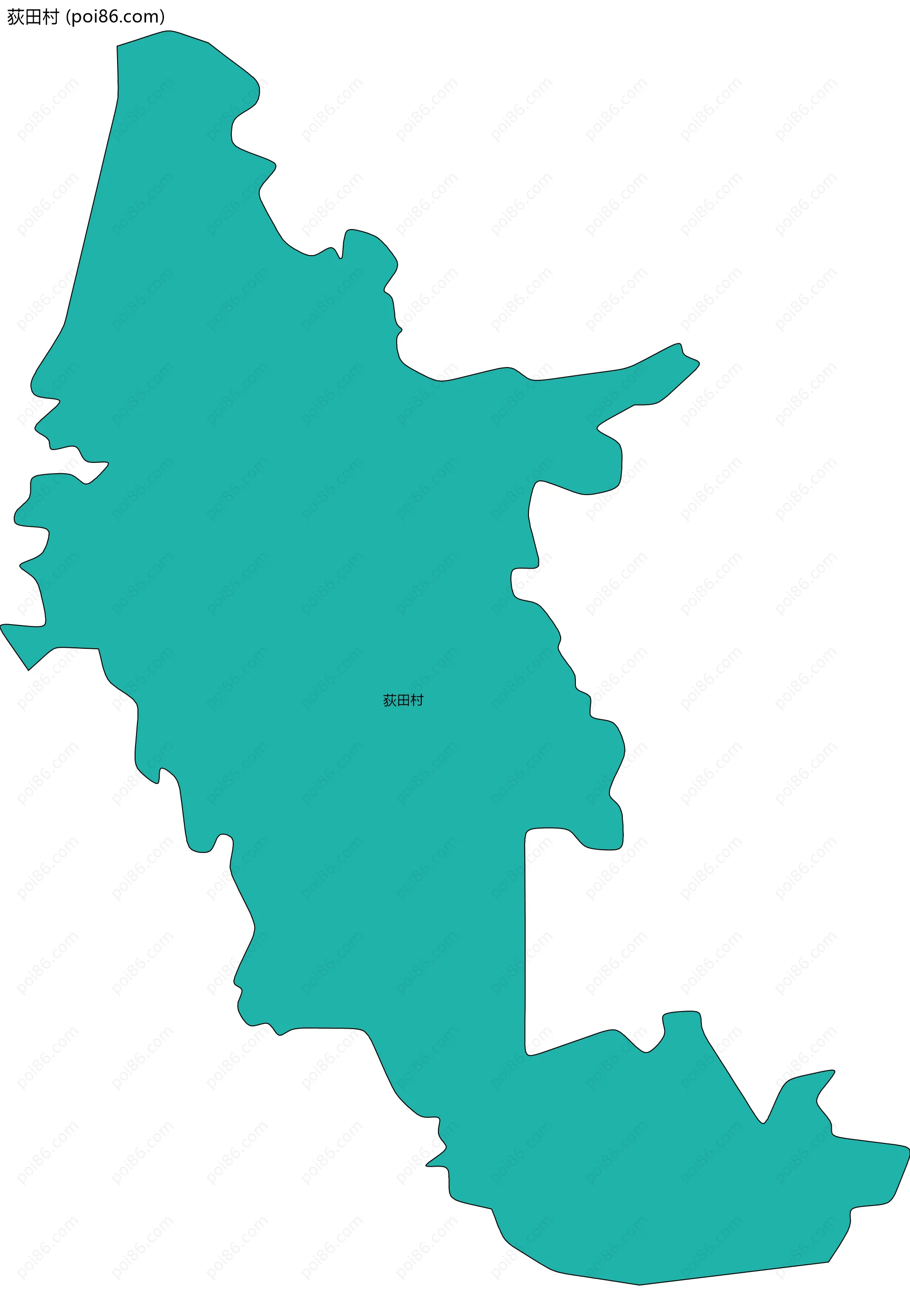 荻田村边界地图