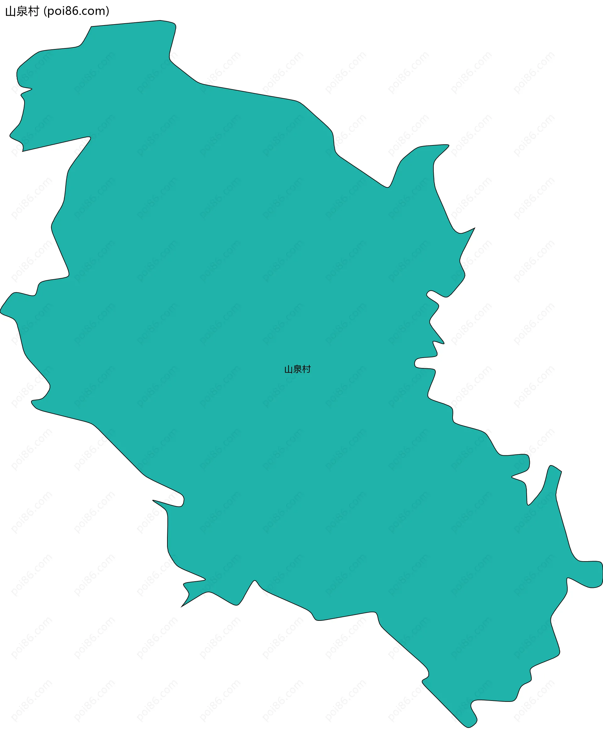 山泉村边界地图