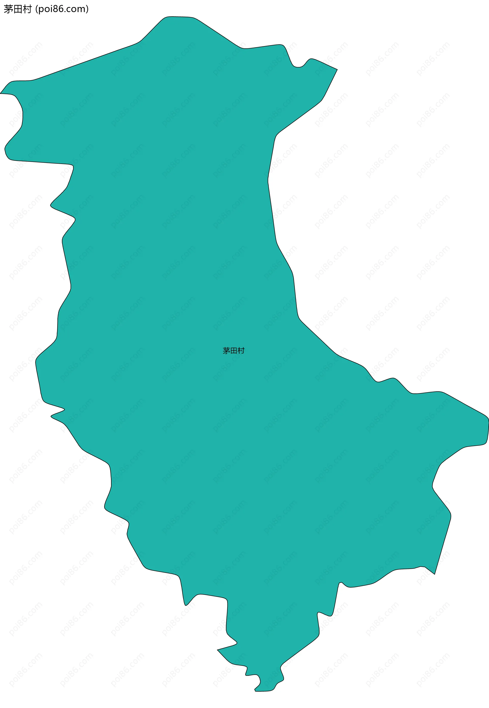 茅田村边界地图