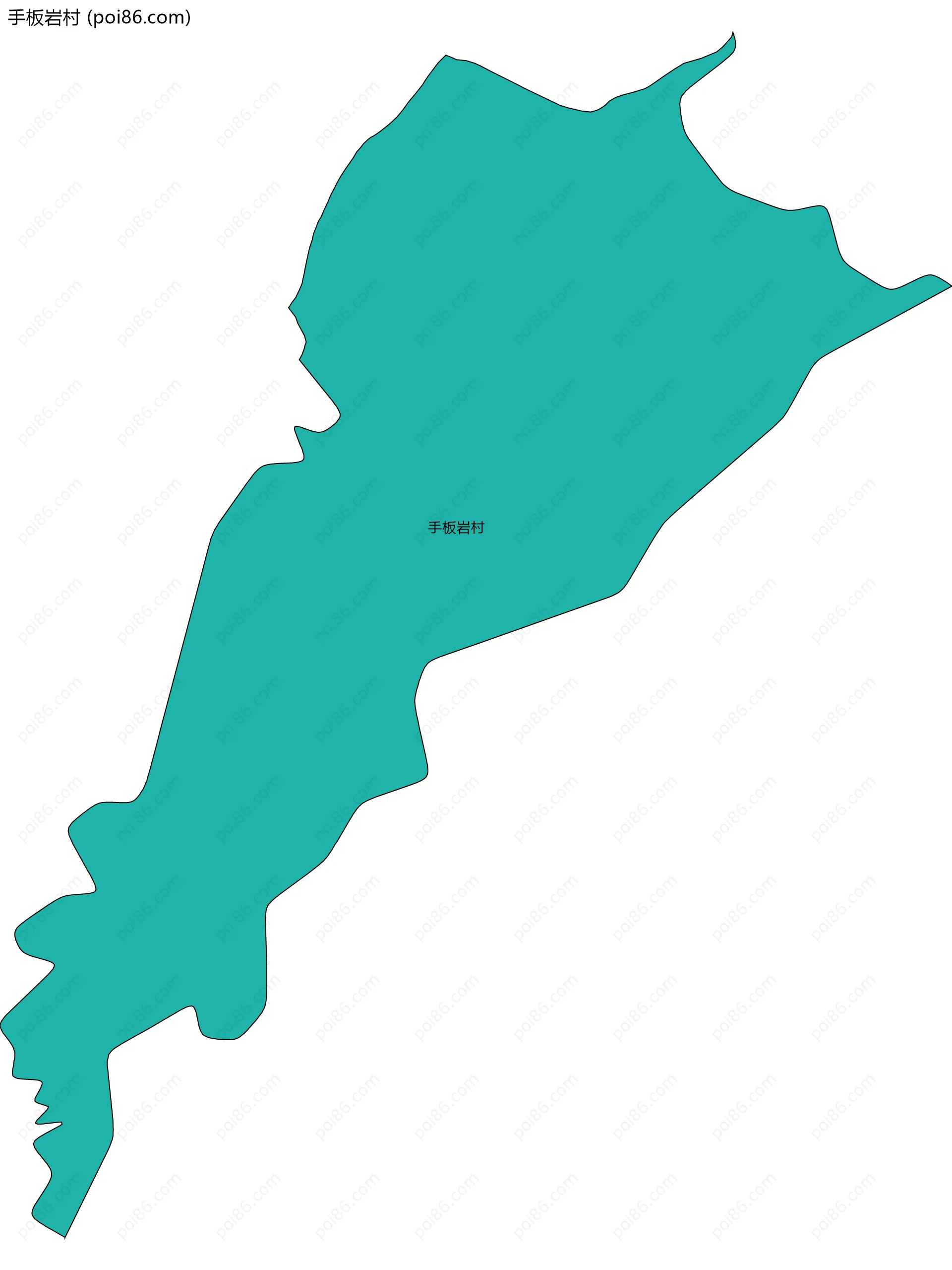 手板岩村边界地图