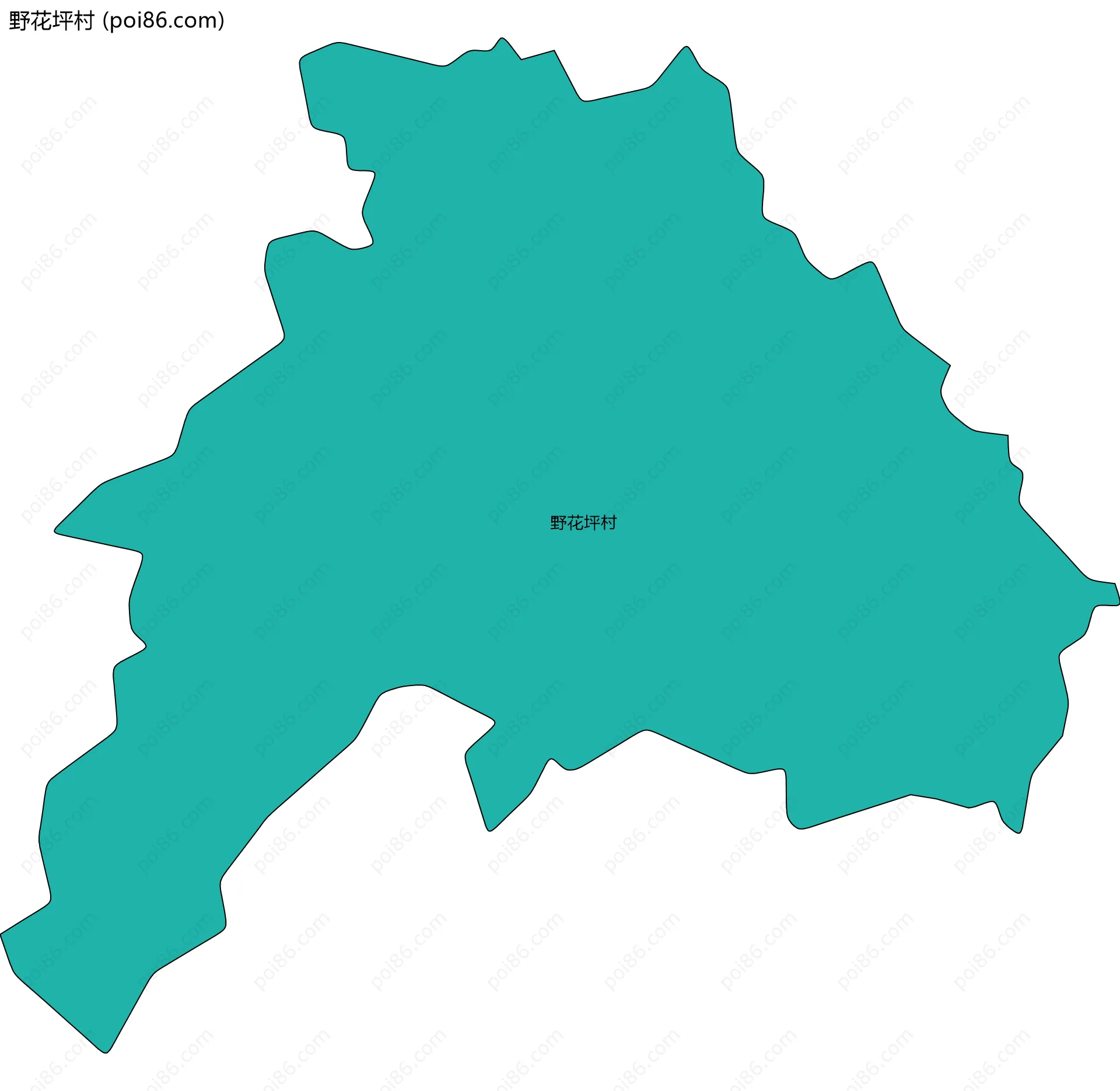 野花坪村边界地图