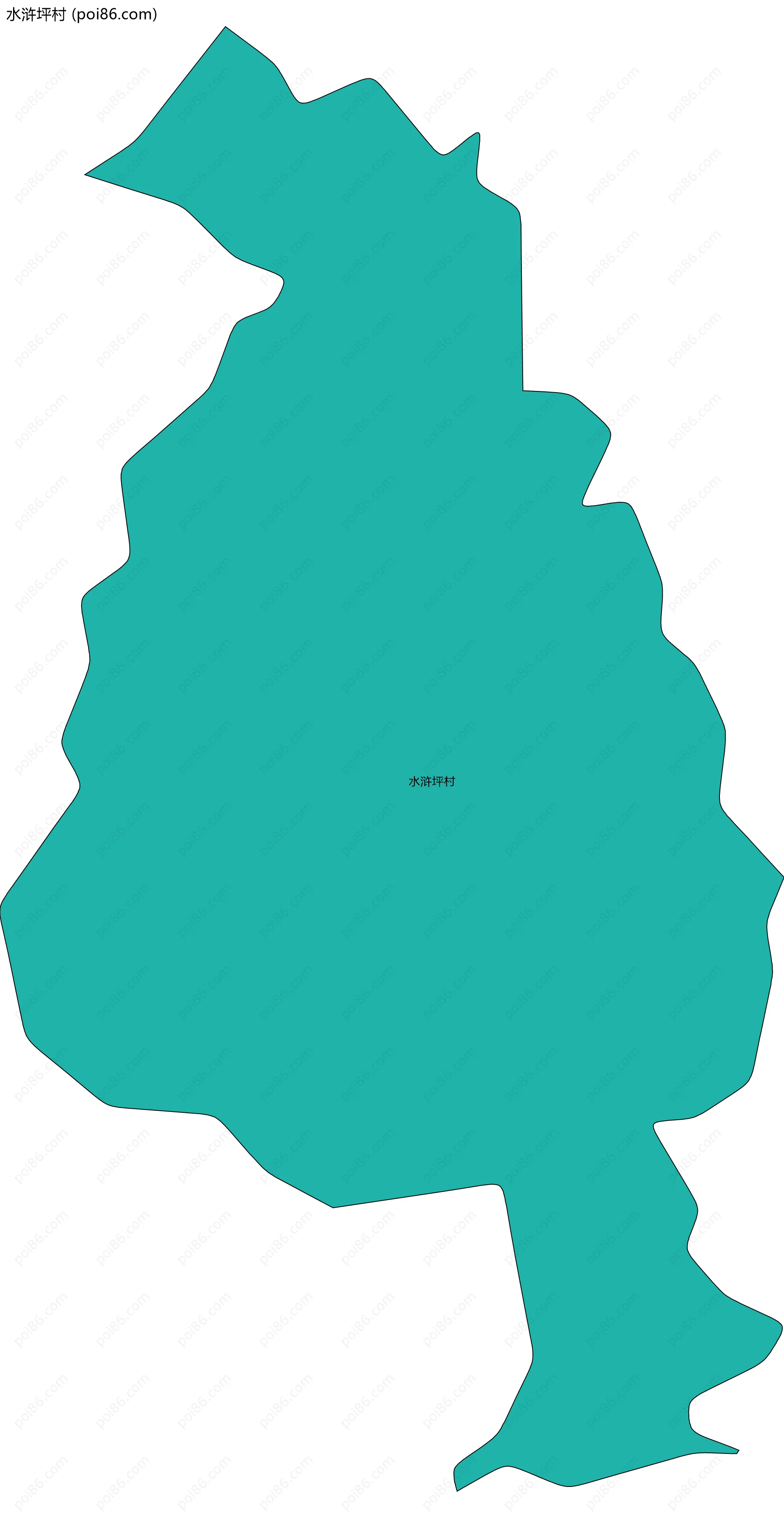 水浒坪村边界地图