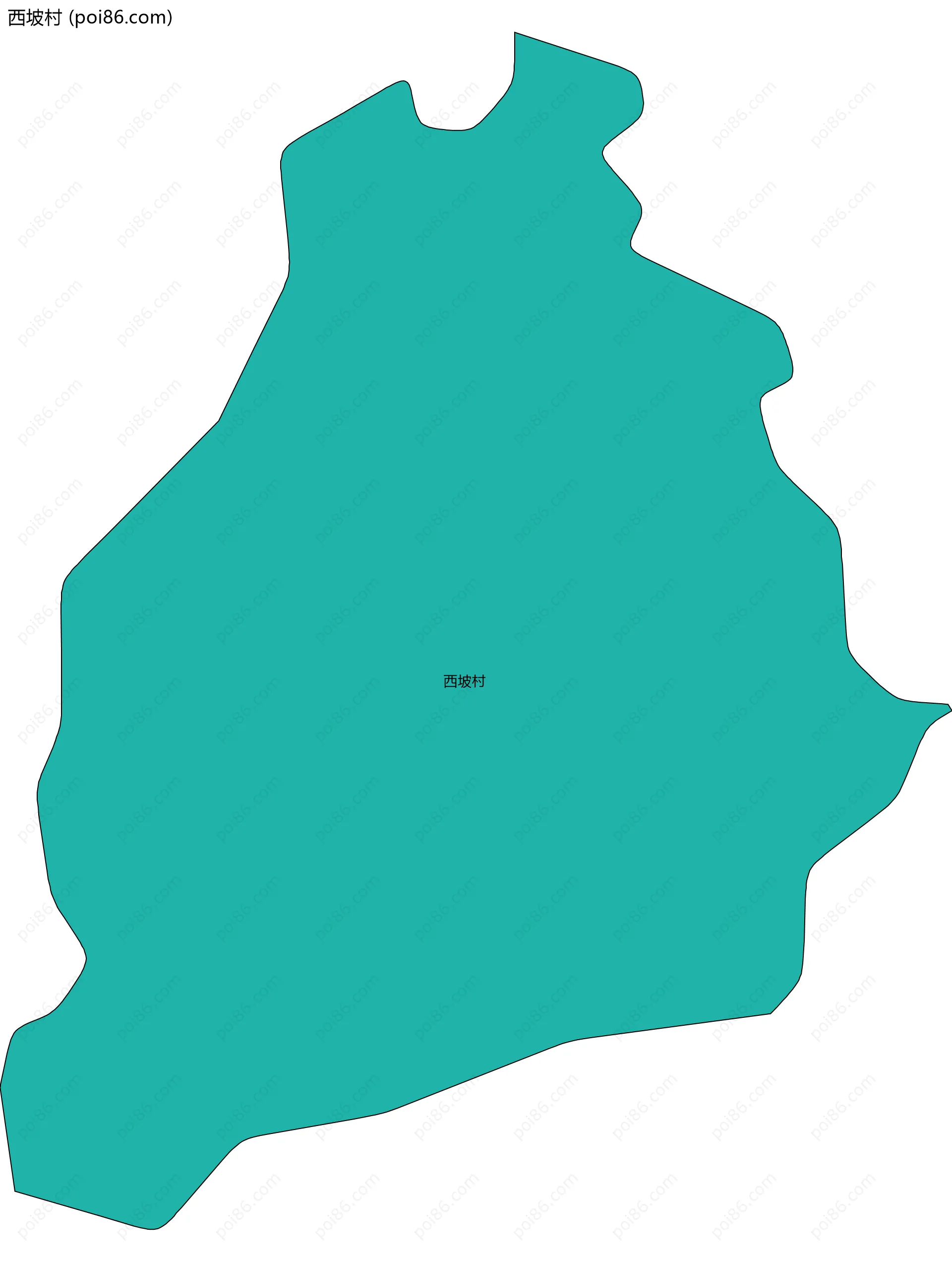 西坡村边界地图