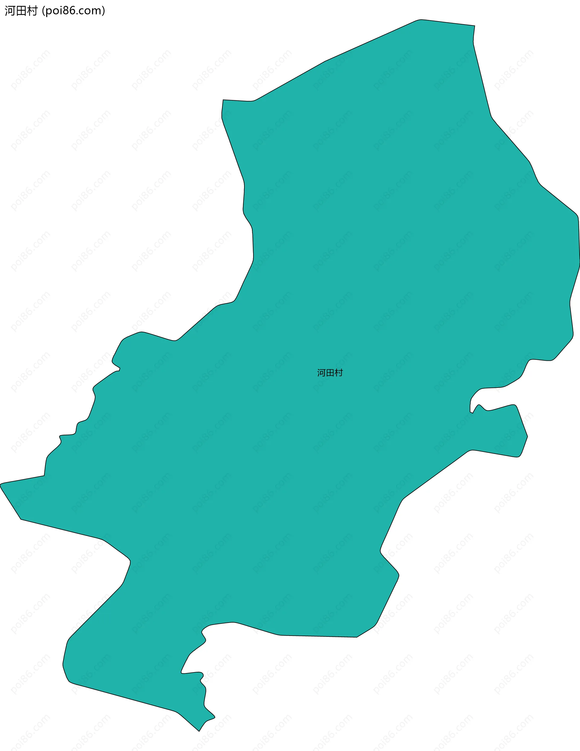 河田村边界地图