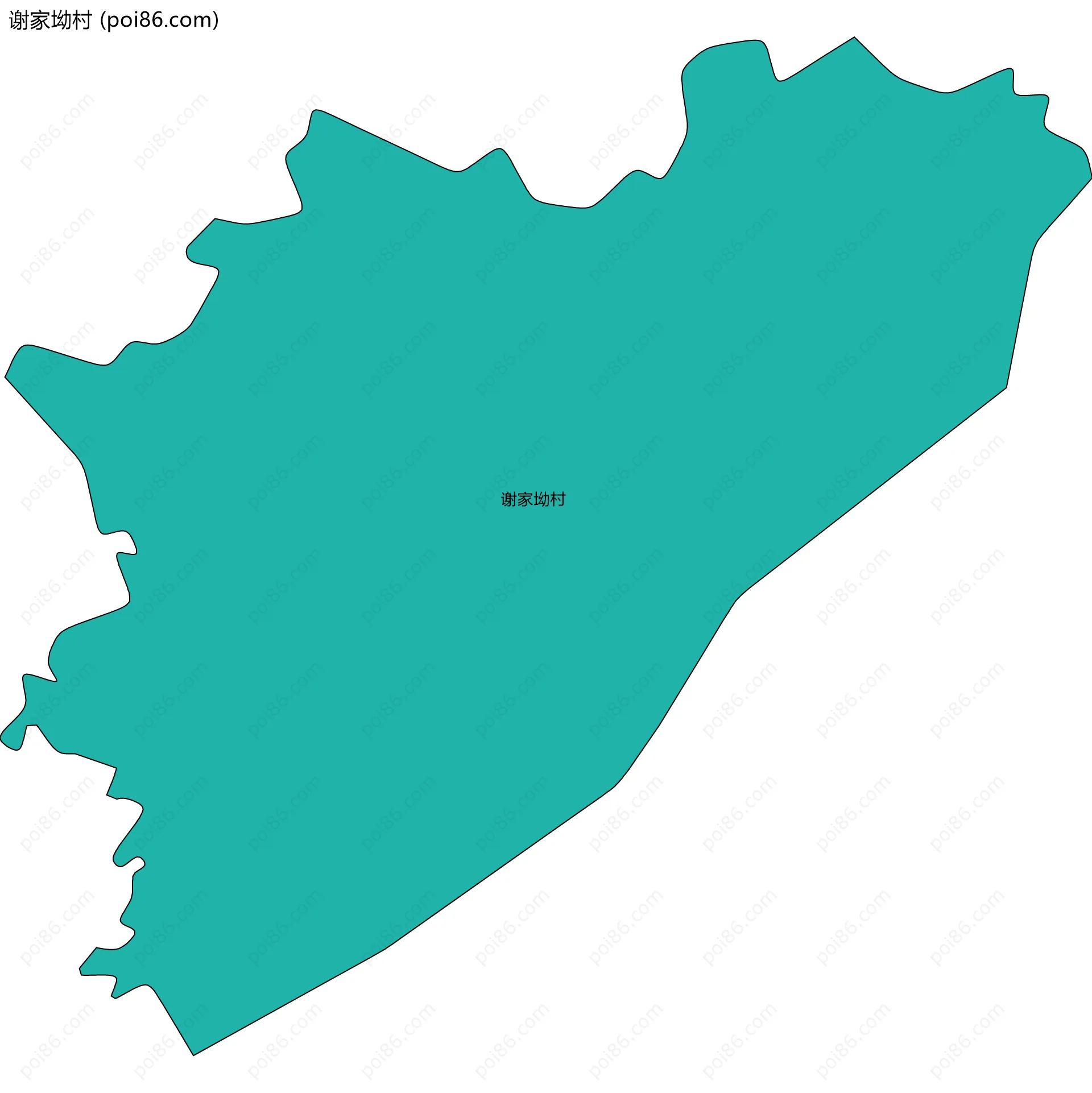 谢家坳村边界地图