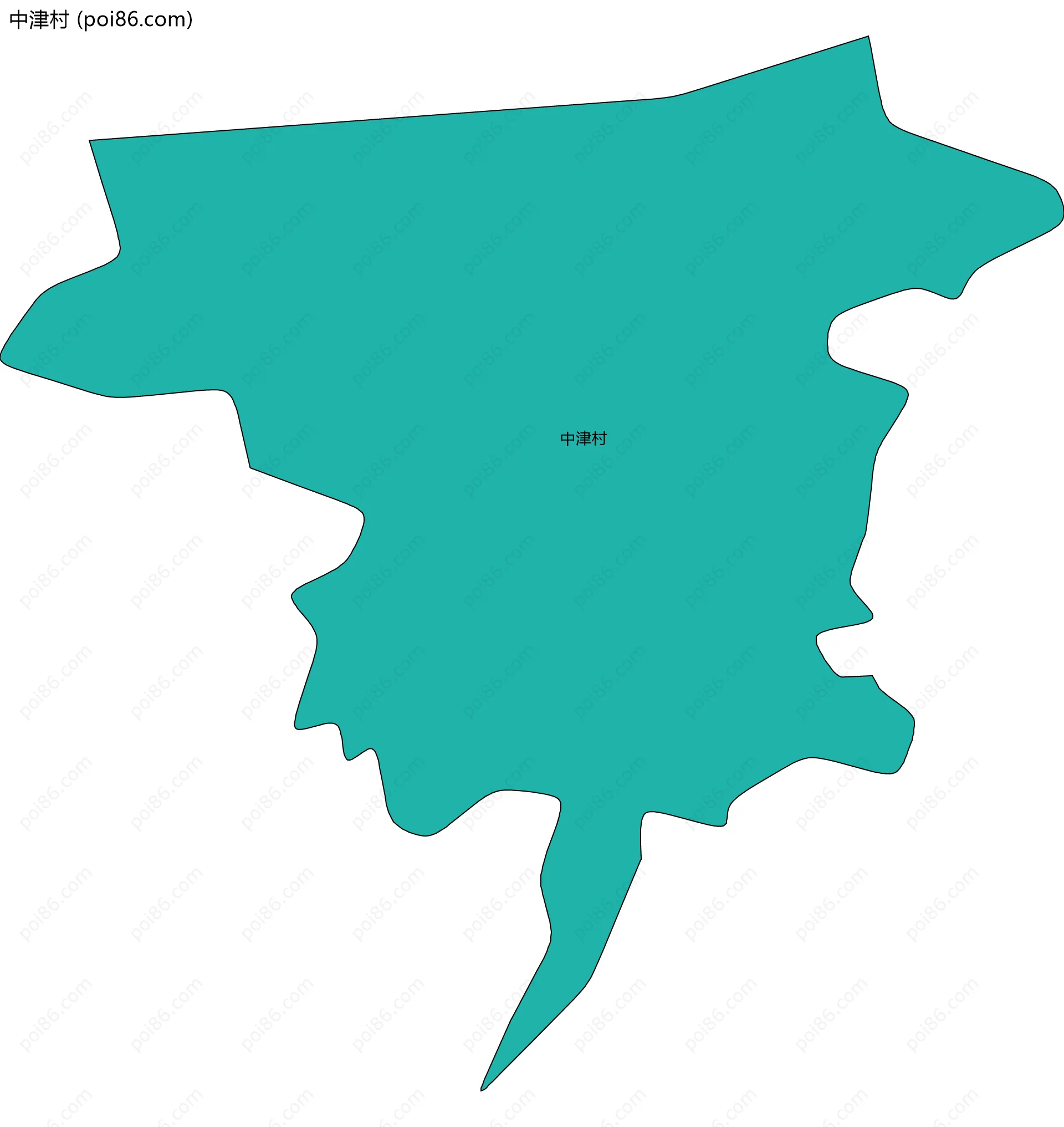 中津村边界地图