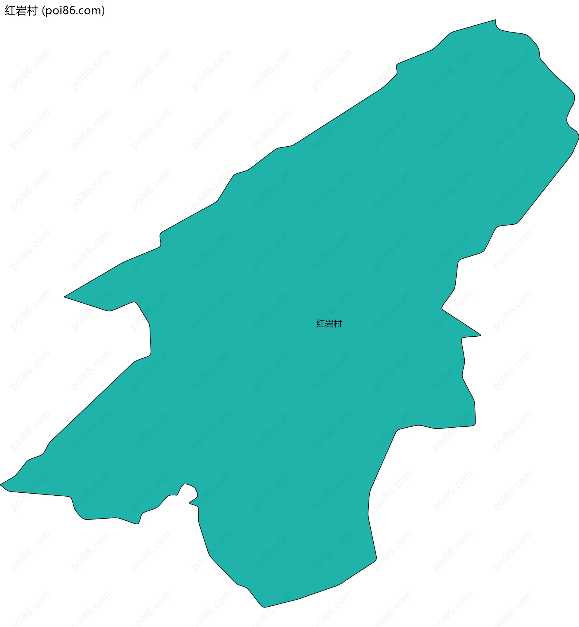 红岩村边界地图